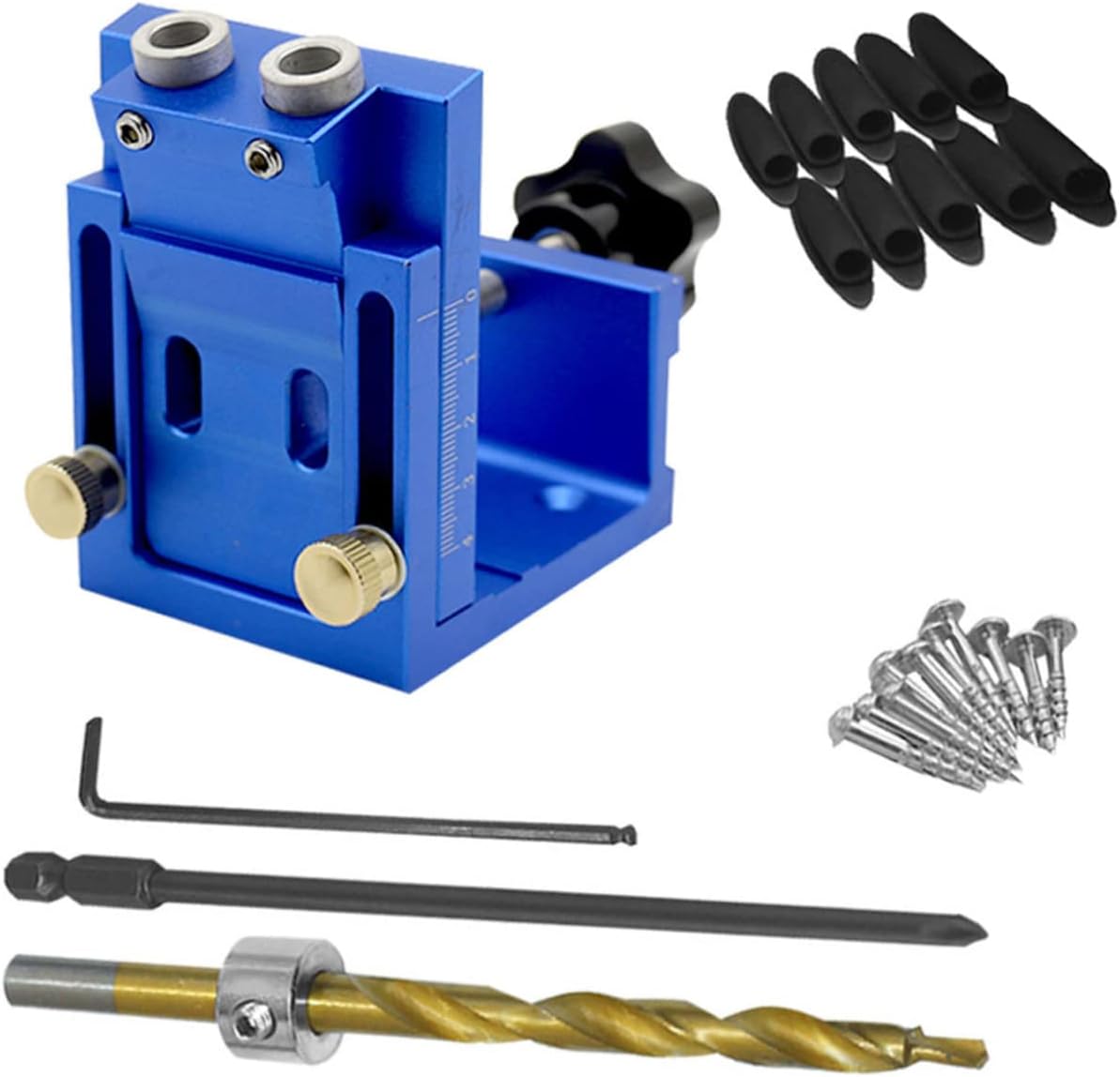 1set Pocket Hole Jig Kit Double Drilling Guide for Woodworking and Construction Easy Installation for Accurate Screw Connections