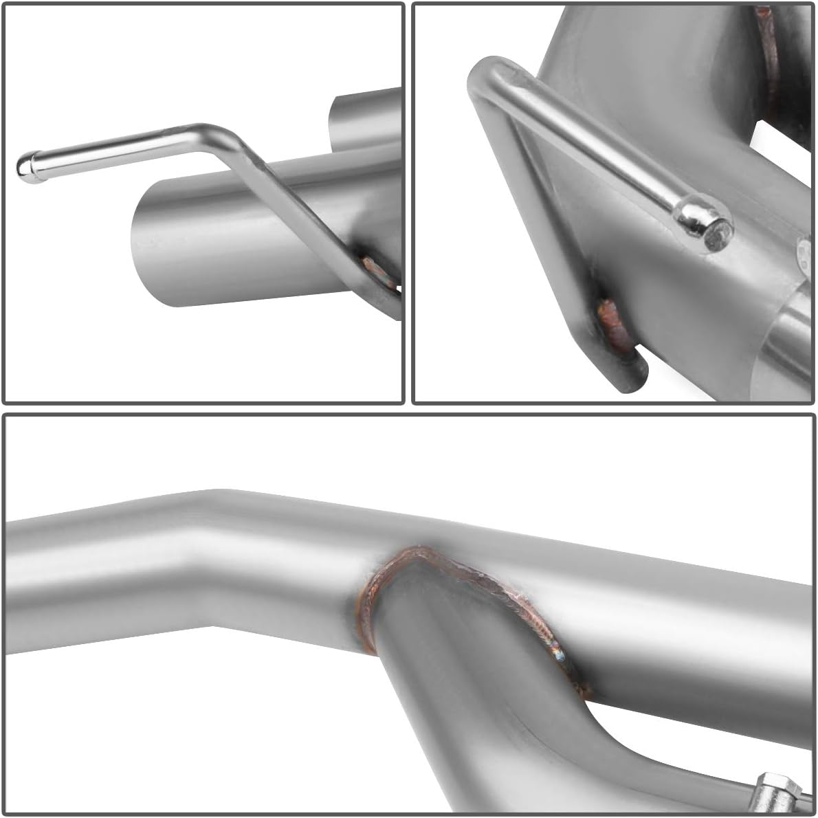 DNA Motoring CBE-MU-FM18-50L Catback Exhaust Kit 4 Inches Muffler Stainless Steel Tip Compatible with 18-20 Ford Mustang 5.0L