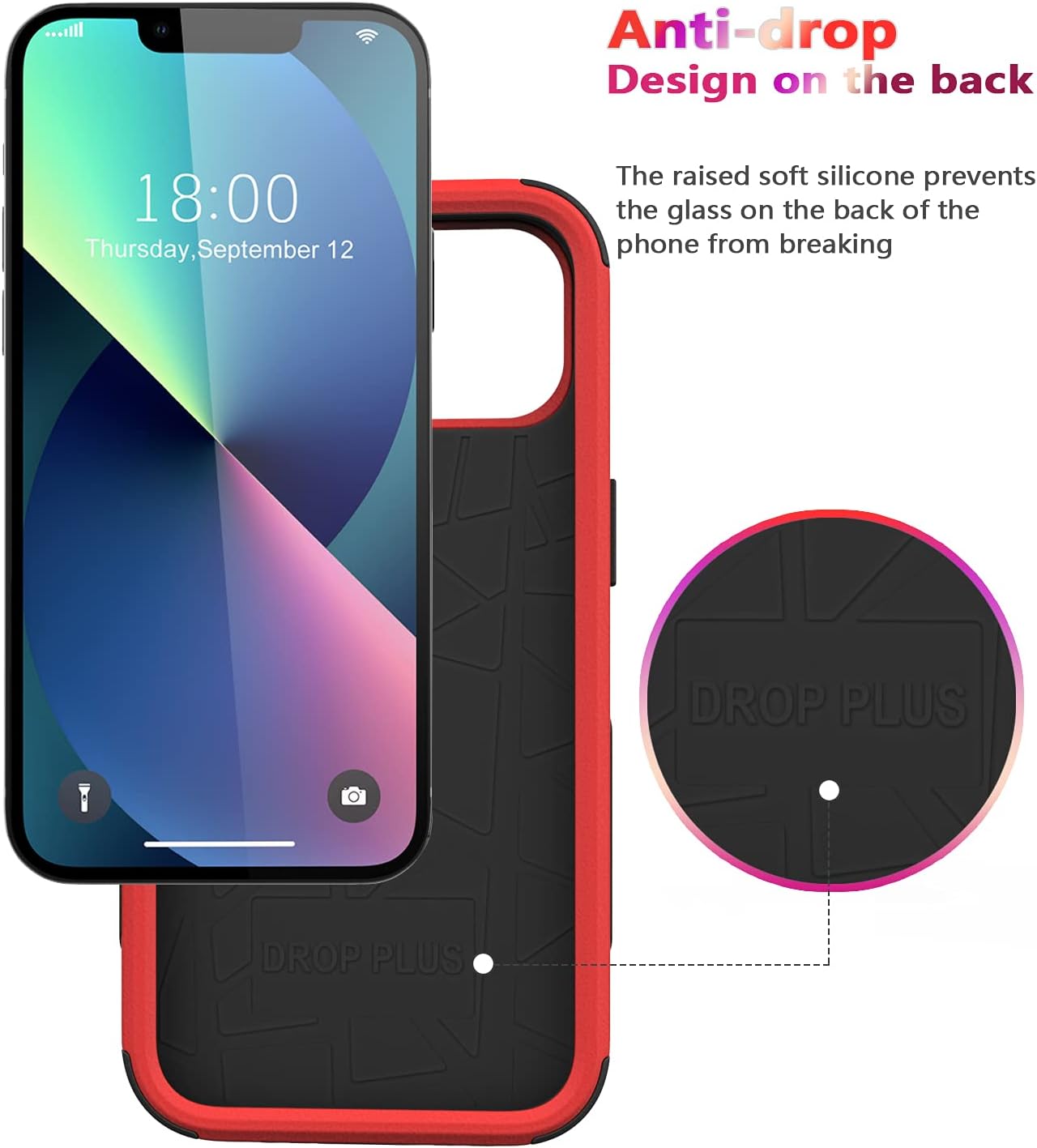 Diverbox for iPhone 13 Case [Shockproof] [Dropproof] [Dust-Proof],Heavy Duty Protection Phone Case Cover for Apple iPhone 13 (Red) - Image 4