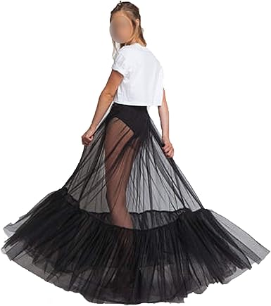jupe noire tulle longue