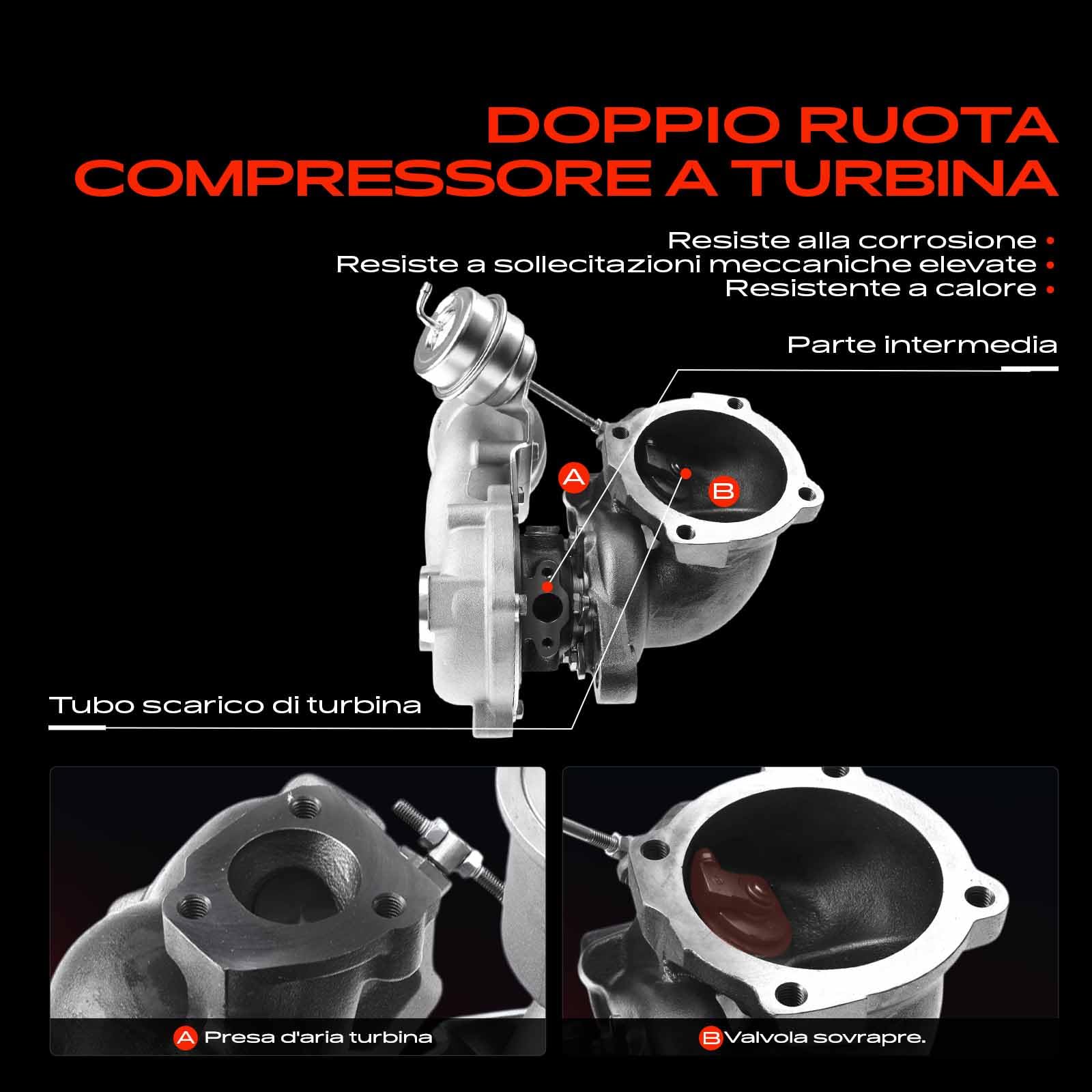 Frankberg Turbocompressore 06A145713F | Compatibile con: New Beetle 1C1 9C1, B.o.r.a 1J2, A3 8L1, O.c.t.a.v.i.a I 1U2, New Beetle Cabriolet 1Y7
