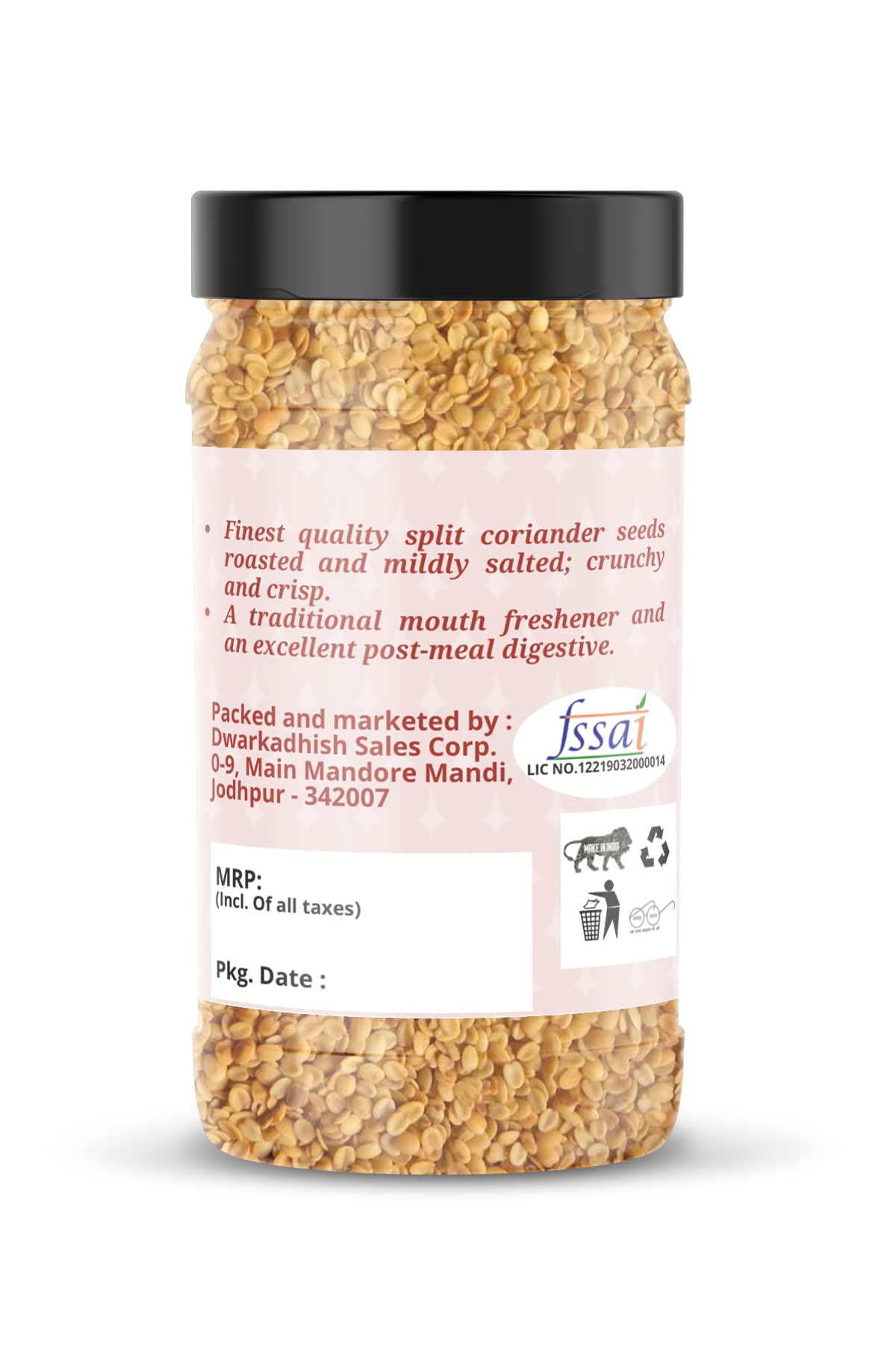 Dhawak Dhaniya Dal Roasted 500 Gms | Roasted Split Coriander Seeds [Jar Pack] - Image 3 thumbnail