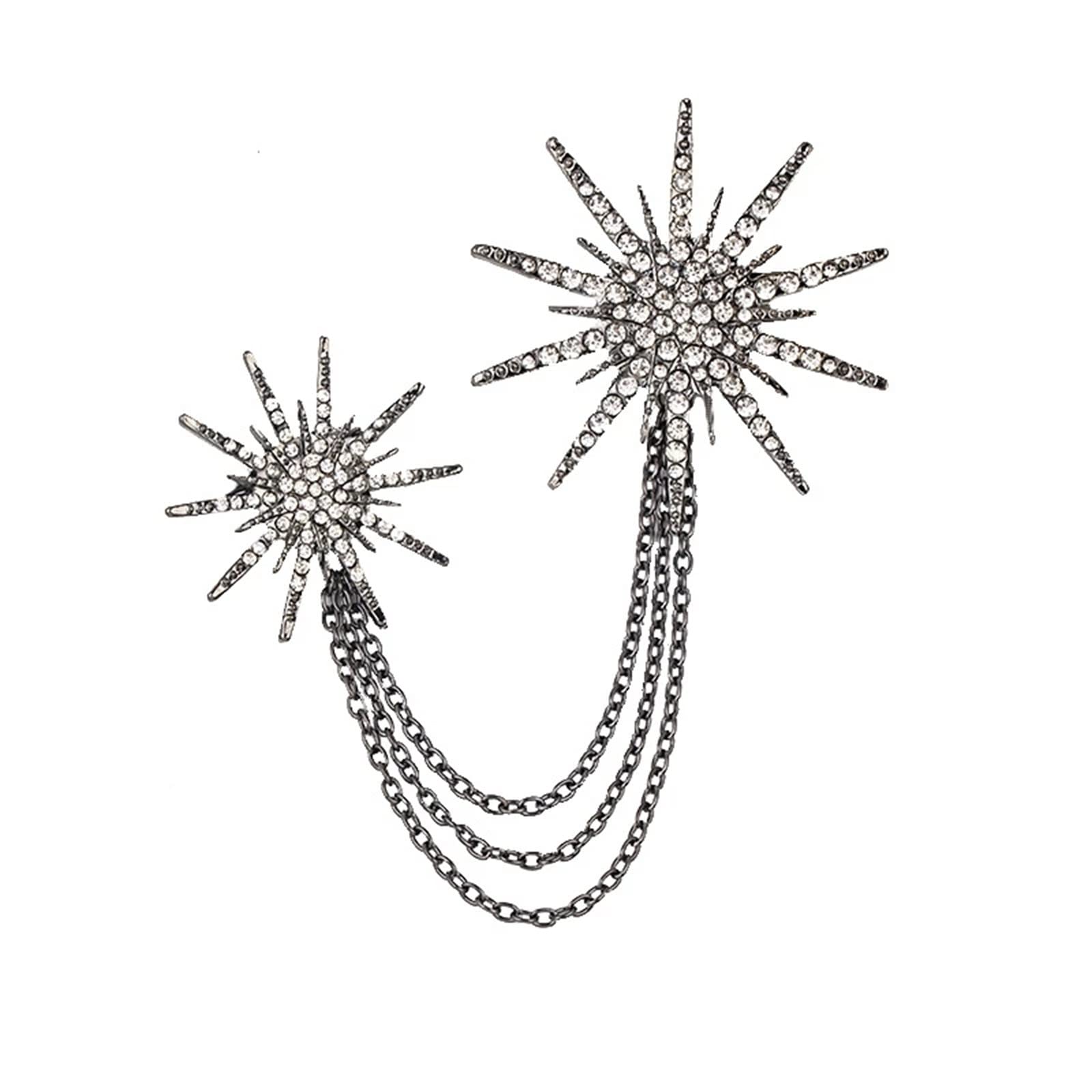 Pin de traje con copo de nieve de seis puntos para bodas y galas 7