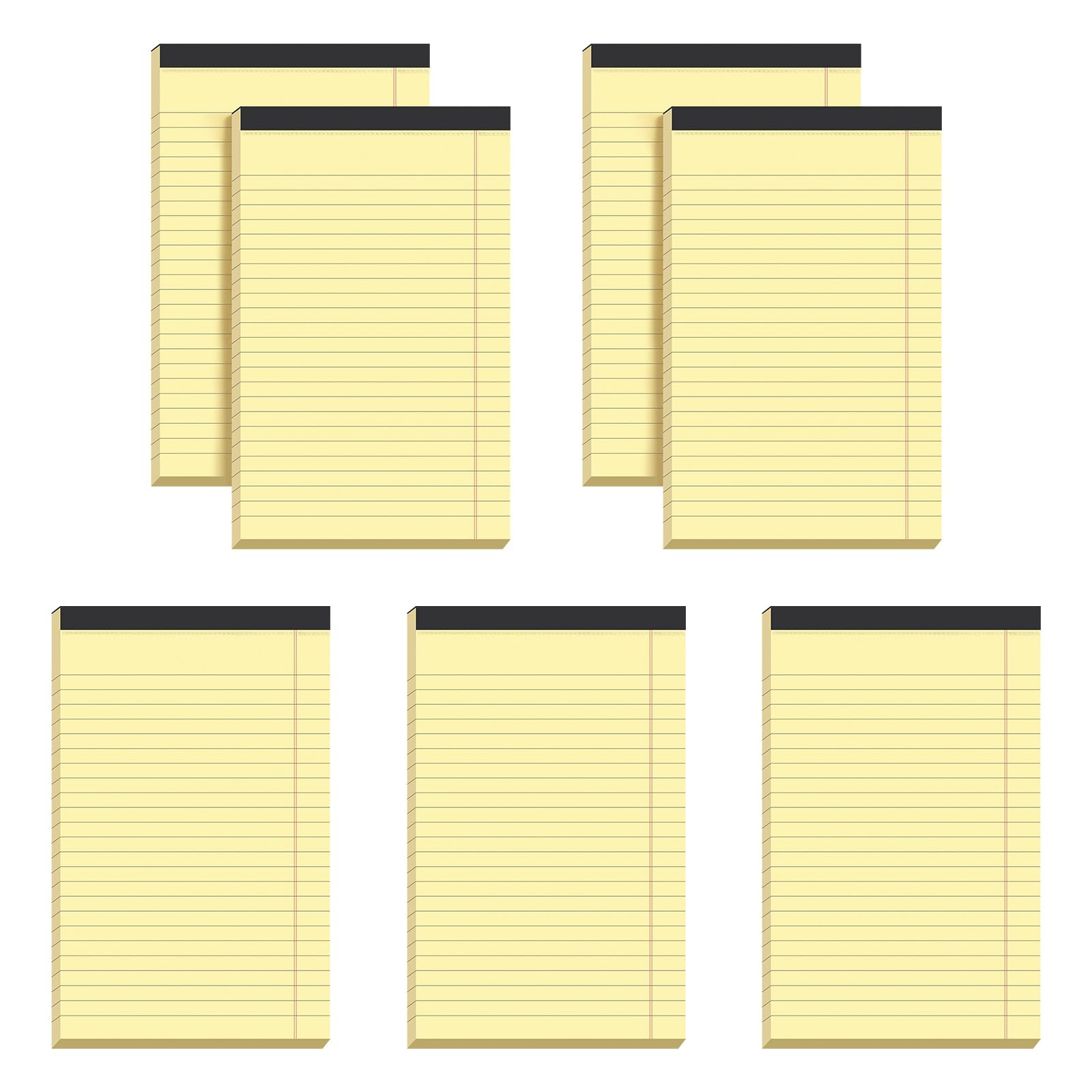VITEVER Small Note Pads 5x8, 7 Pack Narrow Ruled Legal Pads, Perforated Lined Note Paper for Study Office