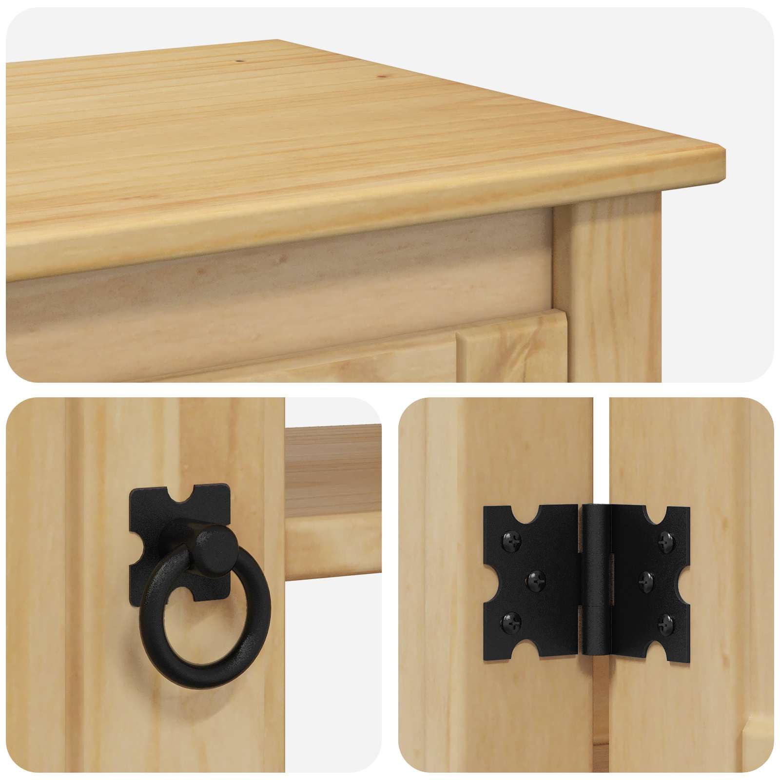 Supporto per acquario, in legno di pino, marrone, 101,5 x 37 x 73