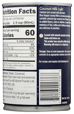 Blue Dragon Light Coconut Milk, 13.5-oz