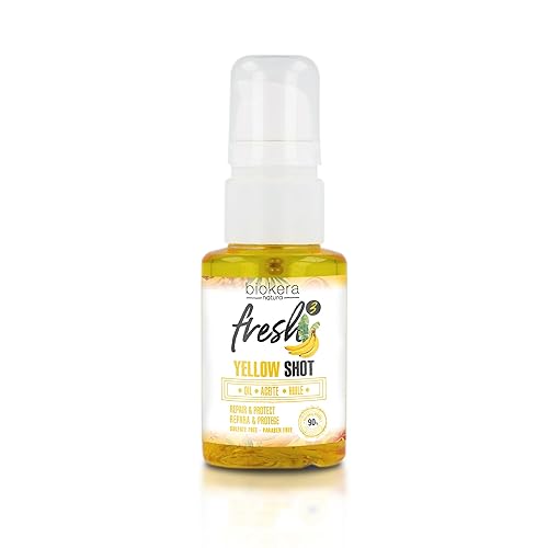SALERM - Aceite Capilar - Aceite Biokera Fresh Yellow Shot - 2.5 fl oz - Aceite de Abisinio y Almendras - Nutrie, Repara y Protege el Cabello Dañado