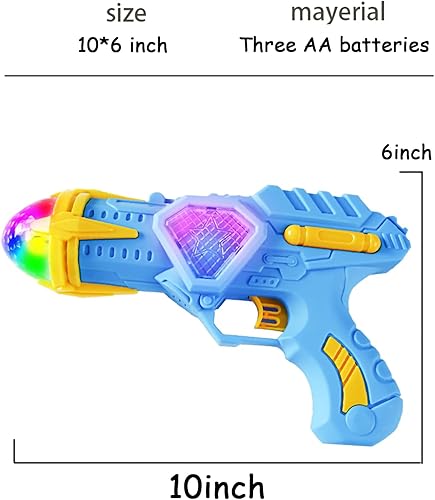 Miniatura 8 de Pistola de juguete musical iluminada con efectos coloridos, divertida y segura para niños de todas las edades (naranja)