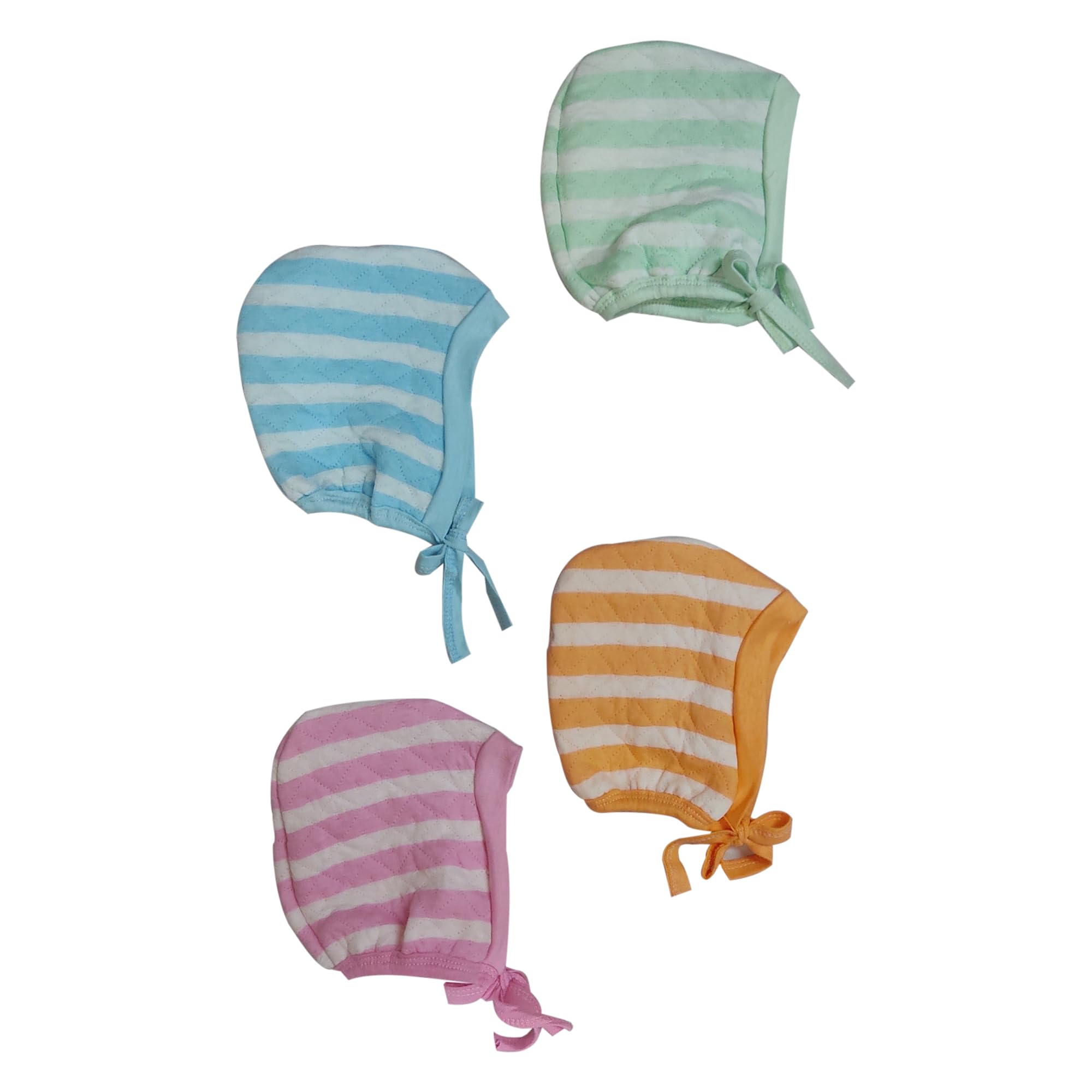 Love Baby 4pc Strips Cap Combo Set Material Cotton 529 L Combo P4 Multicolour-picture-31