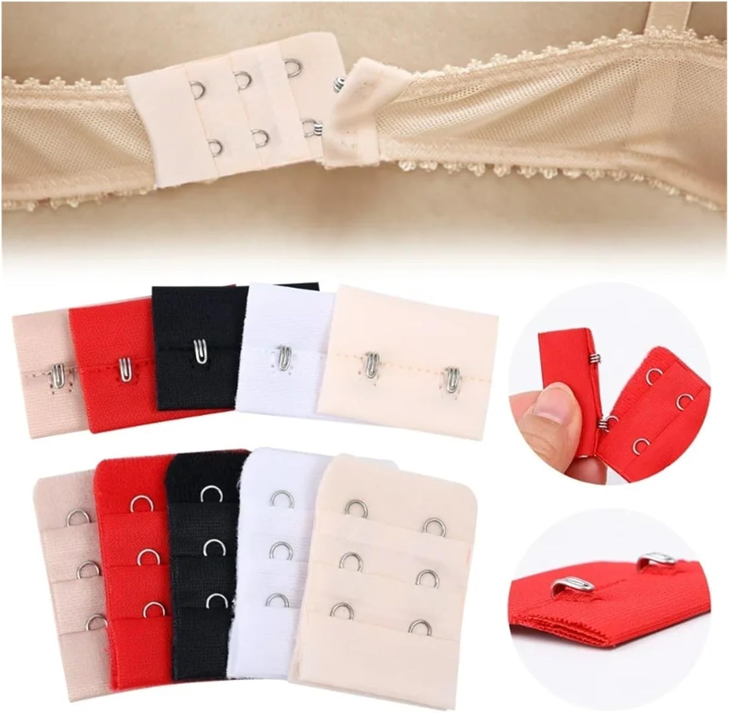 Bra Extenders 3 Hooks 40pcs Women Underwear Buckle Girls Bra Extender Strap Snaps Lady