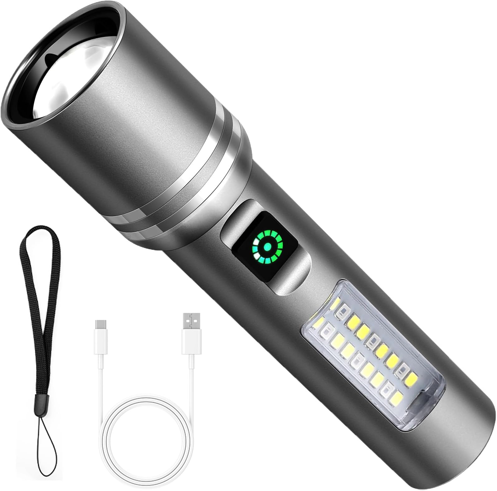Flashlight High Lumens Rechargeable, 3000 Lumen Super Bright Led Flashlights with 6 Light Modes, IPX6 Waterproof, Powerful Handheld Flash Light for Camping Home Emergencies