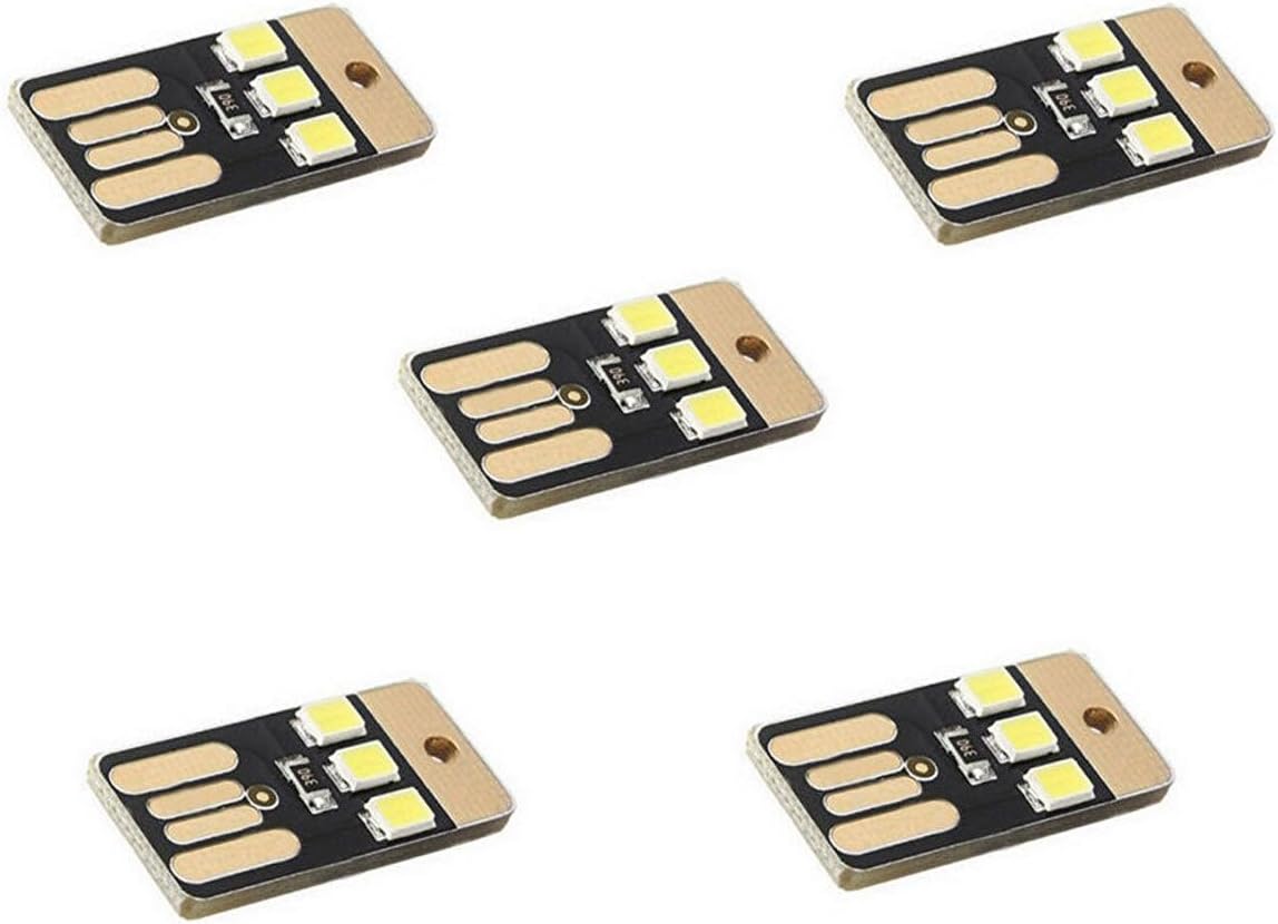 Aihasd 5PCS Mini Mobile Power Supply USB Lamp Black LED Bulb Keychain