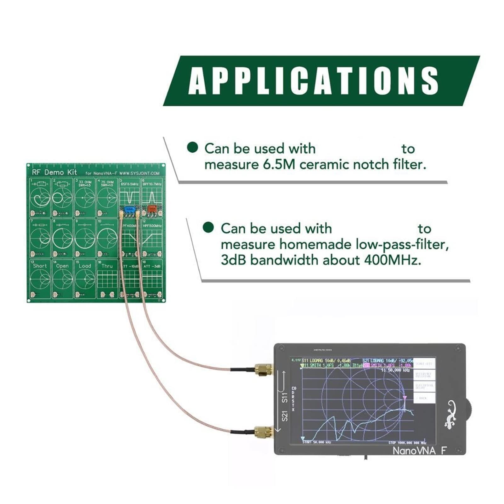 Analizator widma, Vector Network Analyzer, RF Zestaw demonstracyjny VNA Atteneuator filtra płyty testowej dla VNA-f Analizator sieci DIY PCB Moduł
