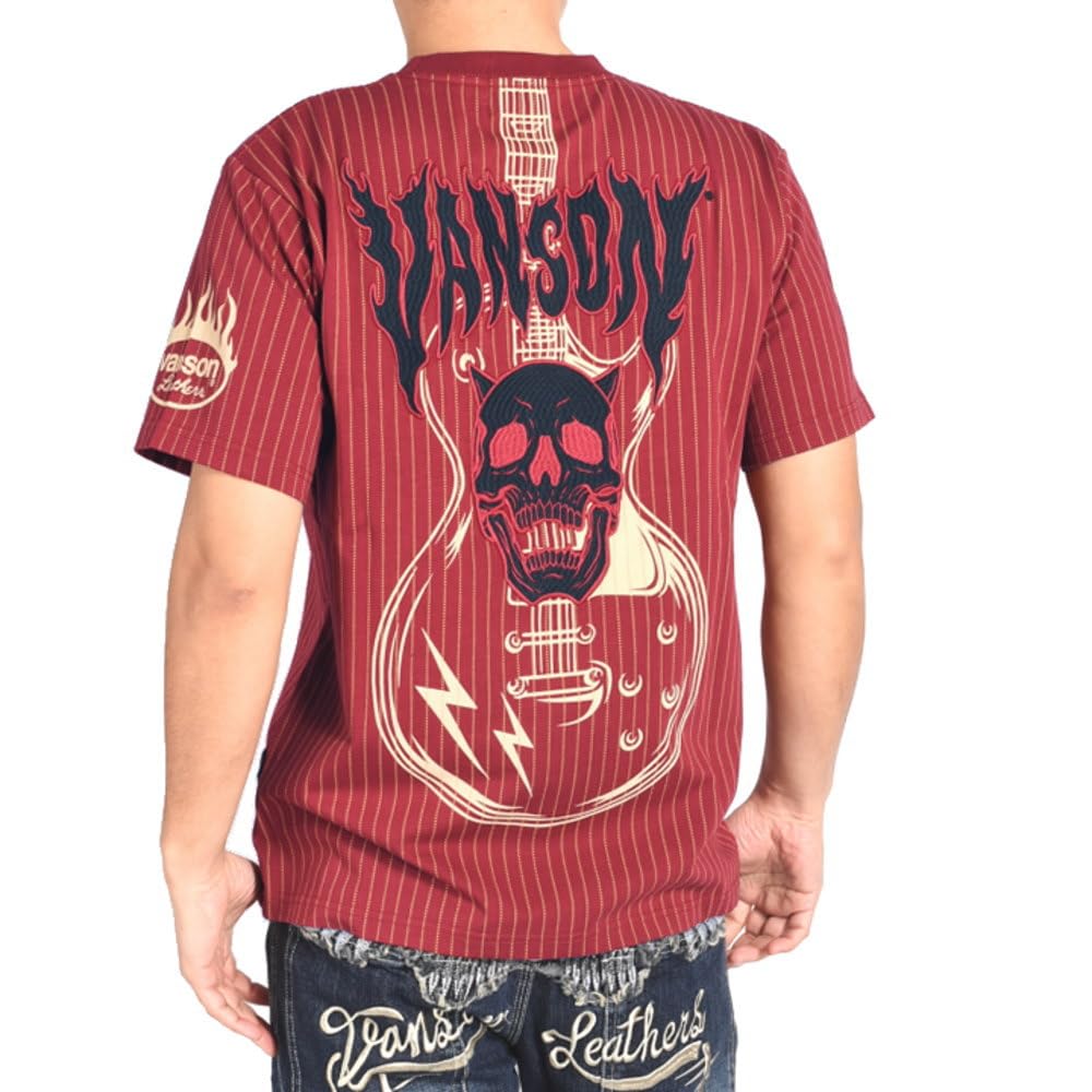 Amazon | [バンソン] 【2025春夏】 Tシャツ スカル＆ギター 刺繍