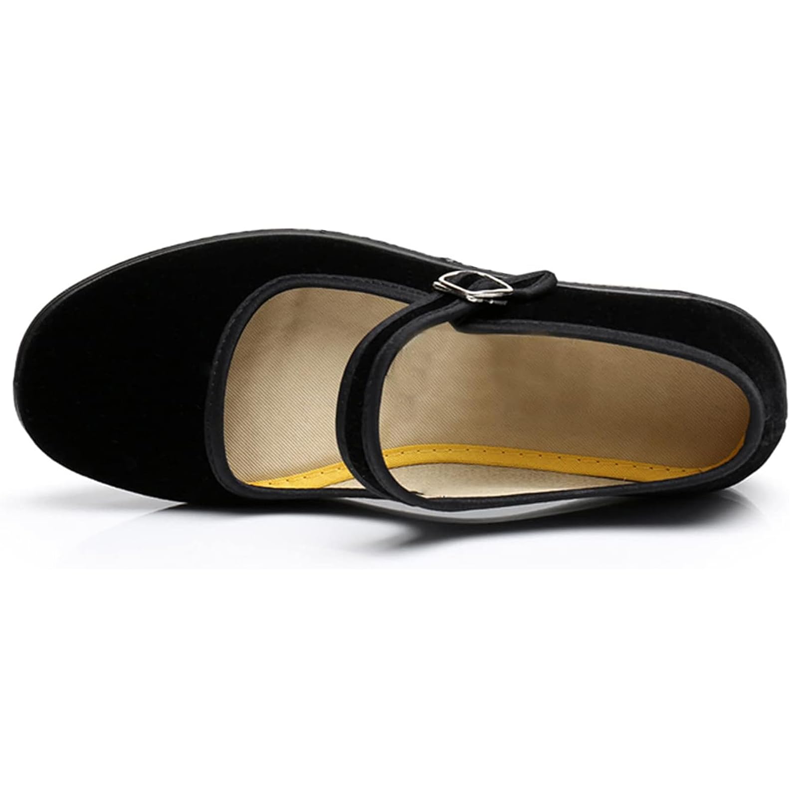 AioTio Aksamitne buty Mary Jane damskie, czarne, baleriny, eleganckie, płaskie buty Old Pekin, miękka antypoślizgowa gumowa podeszwa, buty chińskie z wygodną bawełnianą podszewką