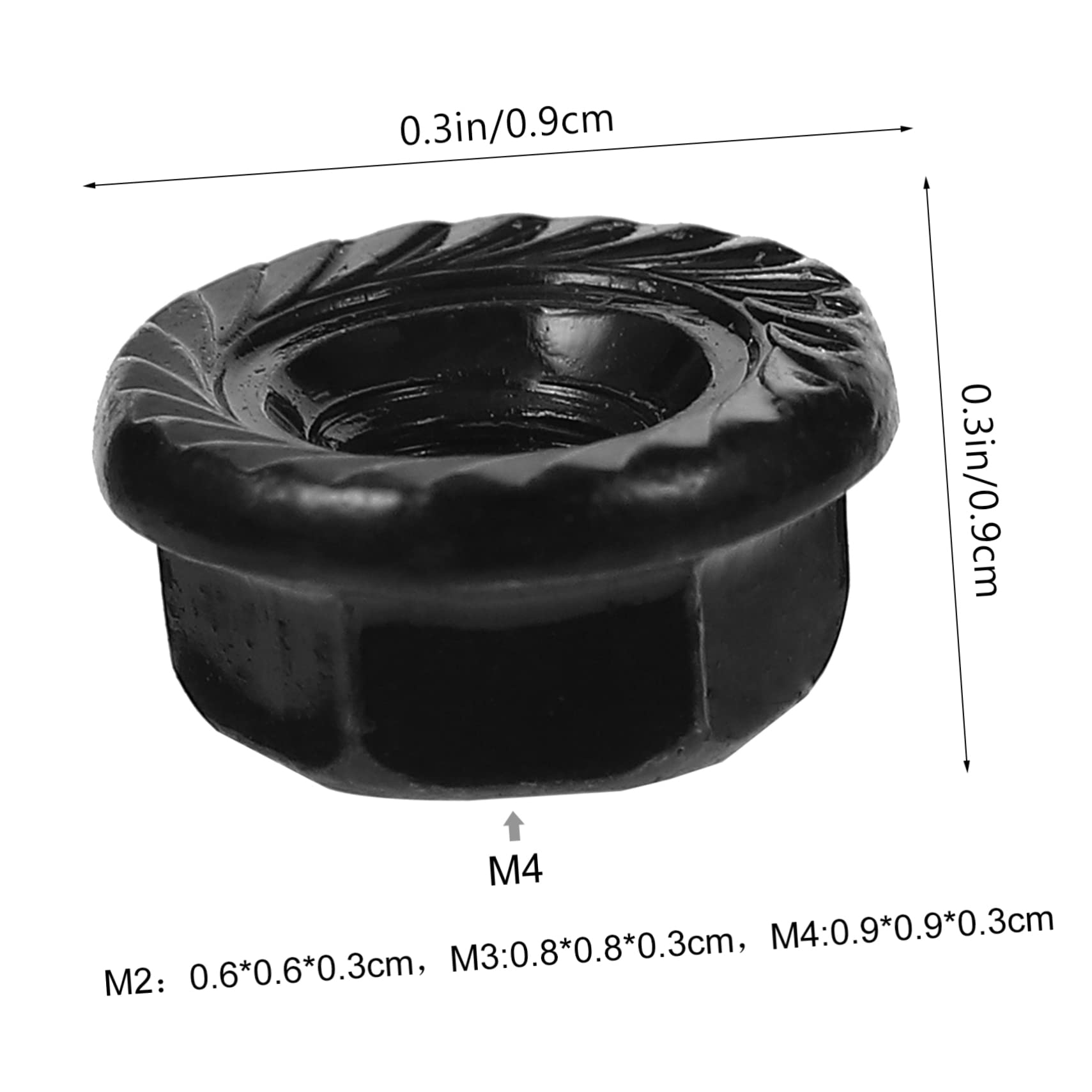 Alipis 1set Antiskid Nuts Carbon Steel Flange Face Nut for Secure Fastening Wet Environments Oxidized Finish 30pcs