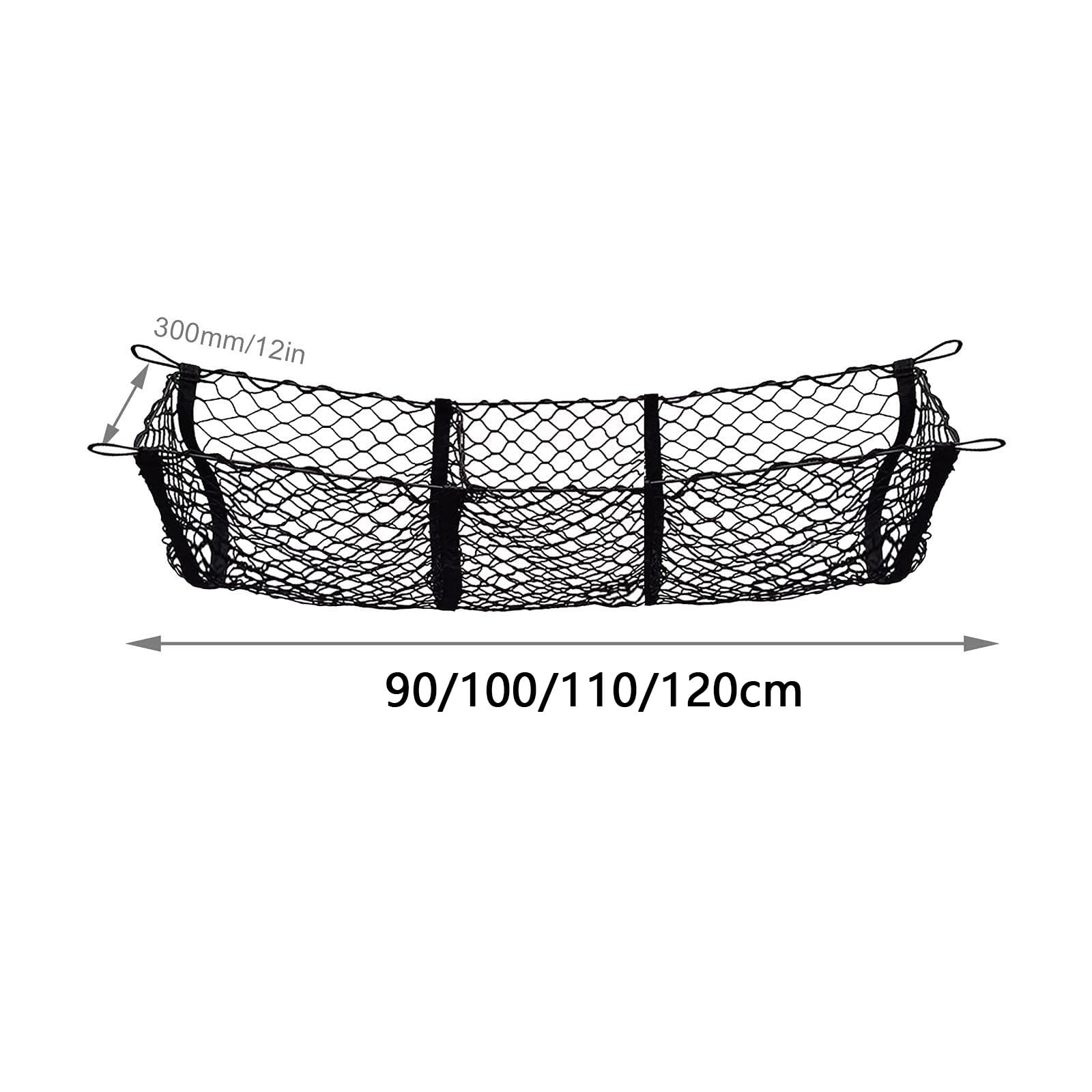 Borsa a rete per camioncino - Rete portaoggetti in rete a tre tasche per bagagliaio posteriore per auto SUV, camper, camioncino, autobus, furgone, estensibile, regolabile, nera, accessori per auto, or