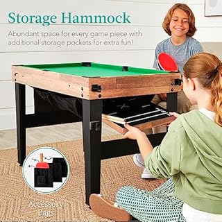 Best Choice Products 13-in-1 Combo Game Table Set w/Ping Pong, Foosball, Basketball, Air Hockey, Sling Puck, Archery, Shuffleboard - Natural