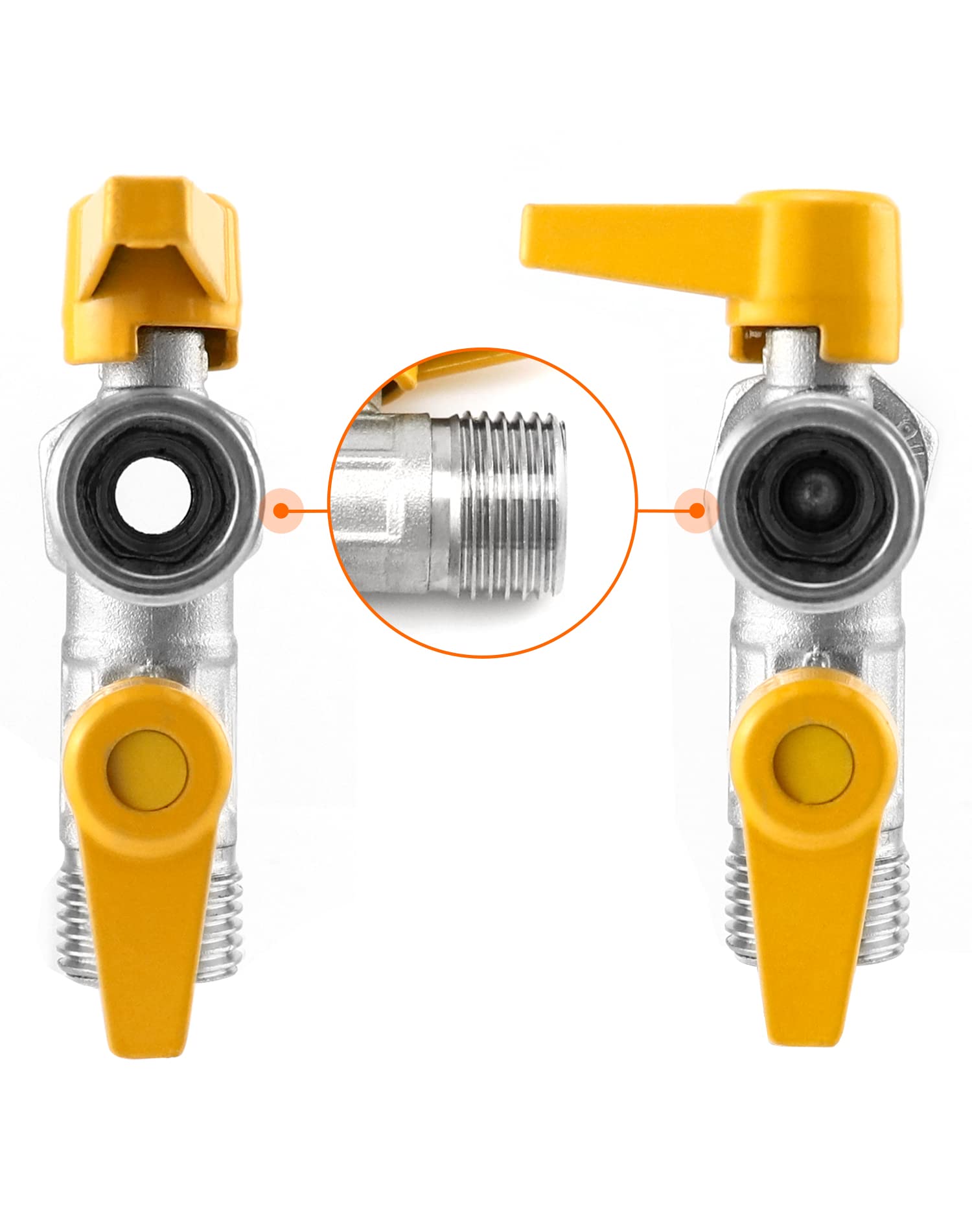 QWORK® 3 drogowy zawór przełączający, zawór adaptera G1/2" T, z zaworem odcinającym, mosiądz, odpowiedni do kuchni, łazienek
