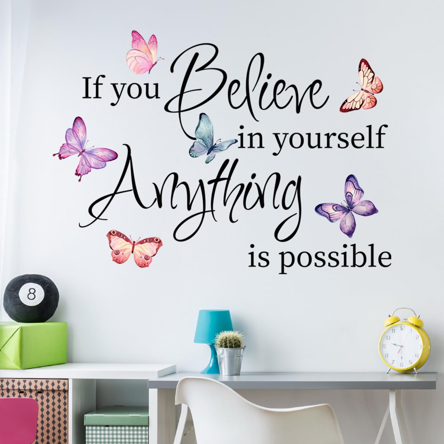 JAAMSO ROYALS Colorful Butterfly Motivational Positive Wall Quotes Stickers for Kids Room Decor (30CM x 60CM)-picture-15