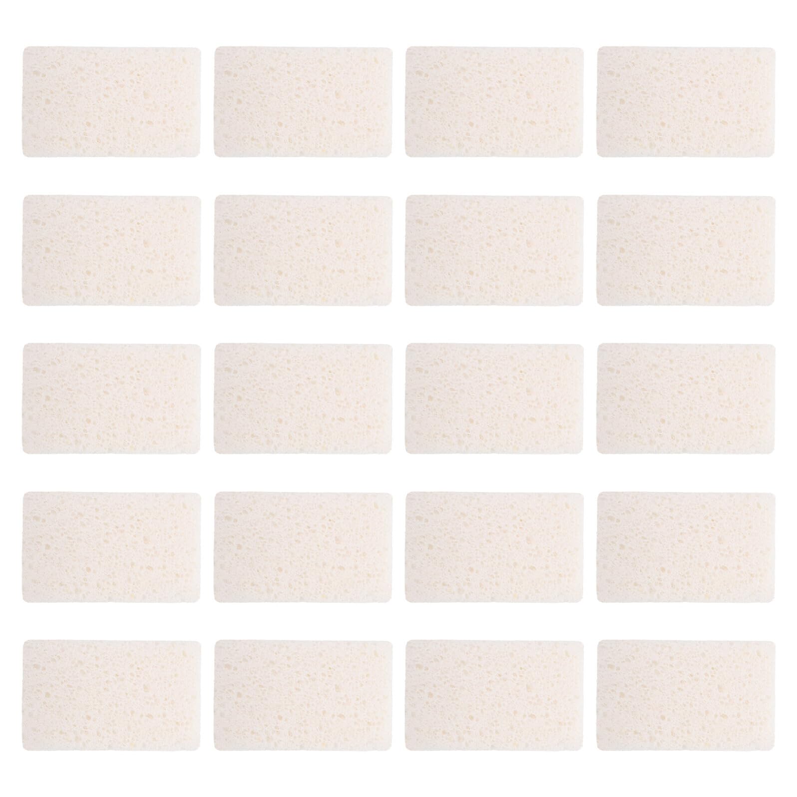 Spugne di Cellulosa Bianco 20 Pezzi per Pulizia Versatile | Alta Assorbenza, Rimozione Olio Facile, Uso Non Abrasivo per Cucina e Bagno