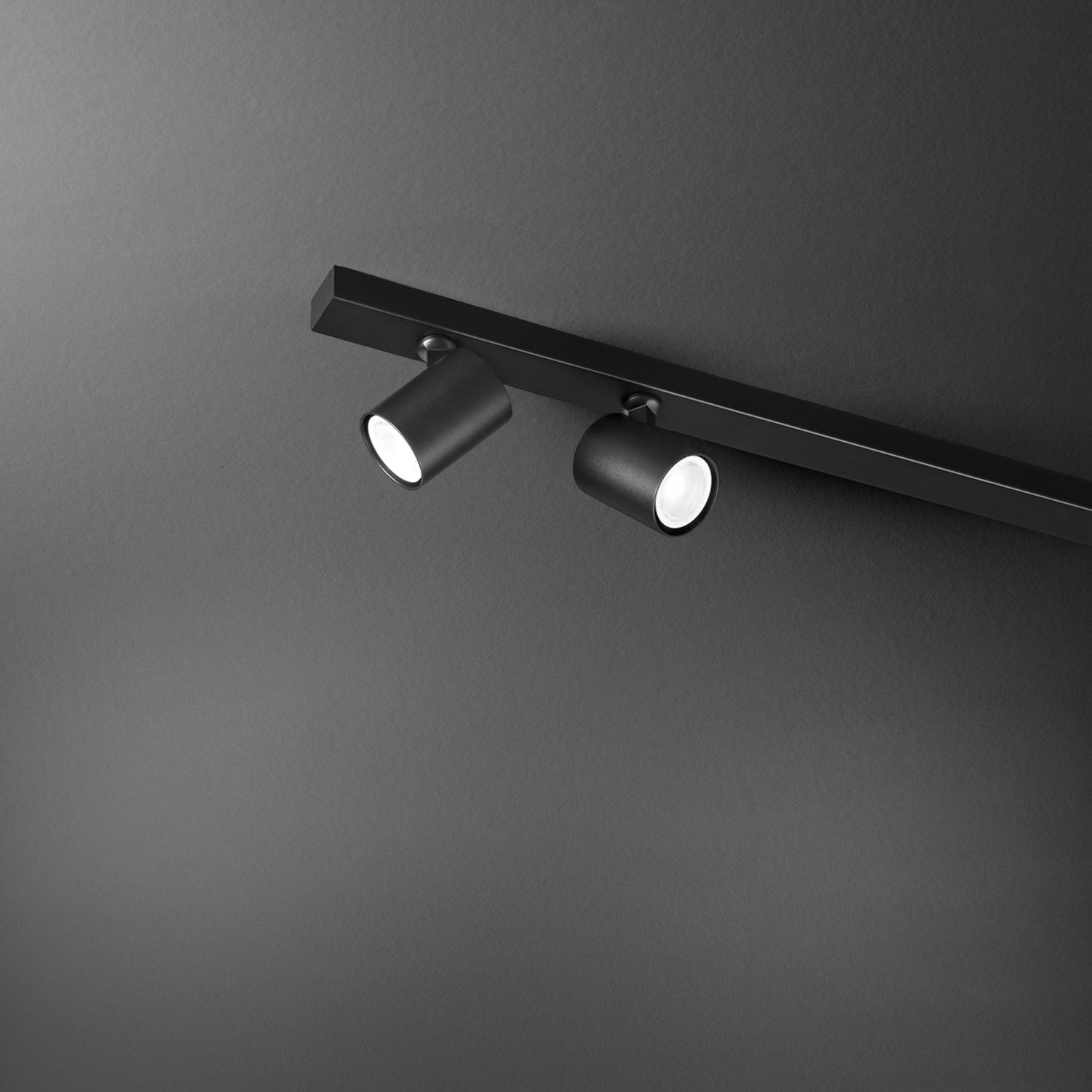 Sistema Modulare Moderno Faretti Metallo Nero Opaco 2 Luci Gu10