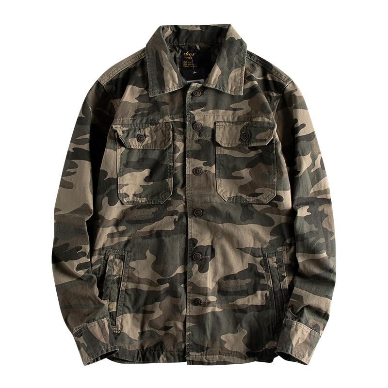 Chaqueta de camuflaje para hombre ligera de algodón manga larga invierno 5