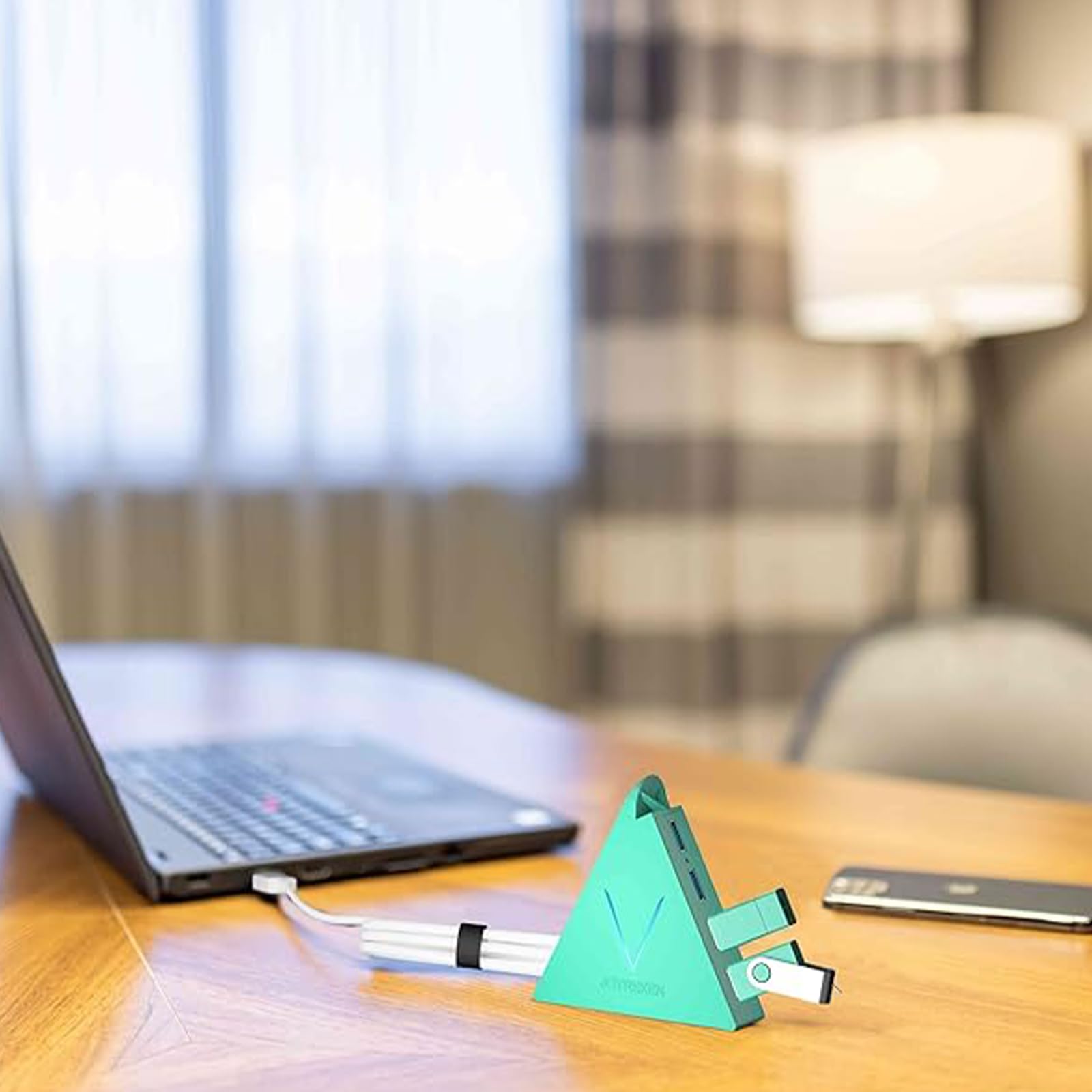 JoyReken USB 3.0 Hub,4 Port USB Hub Tower,2ft Cable USB Splitter for PC, Xbox One, PS4, PS5, iMac, Surface Pro, XPS, Laptop, Desktop, Flash Drive, Mobile HDD (Green): 2ft Green USB A Hub