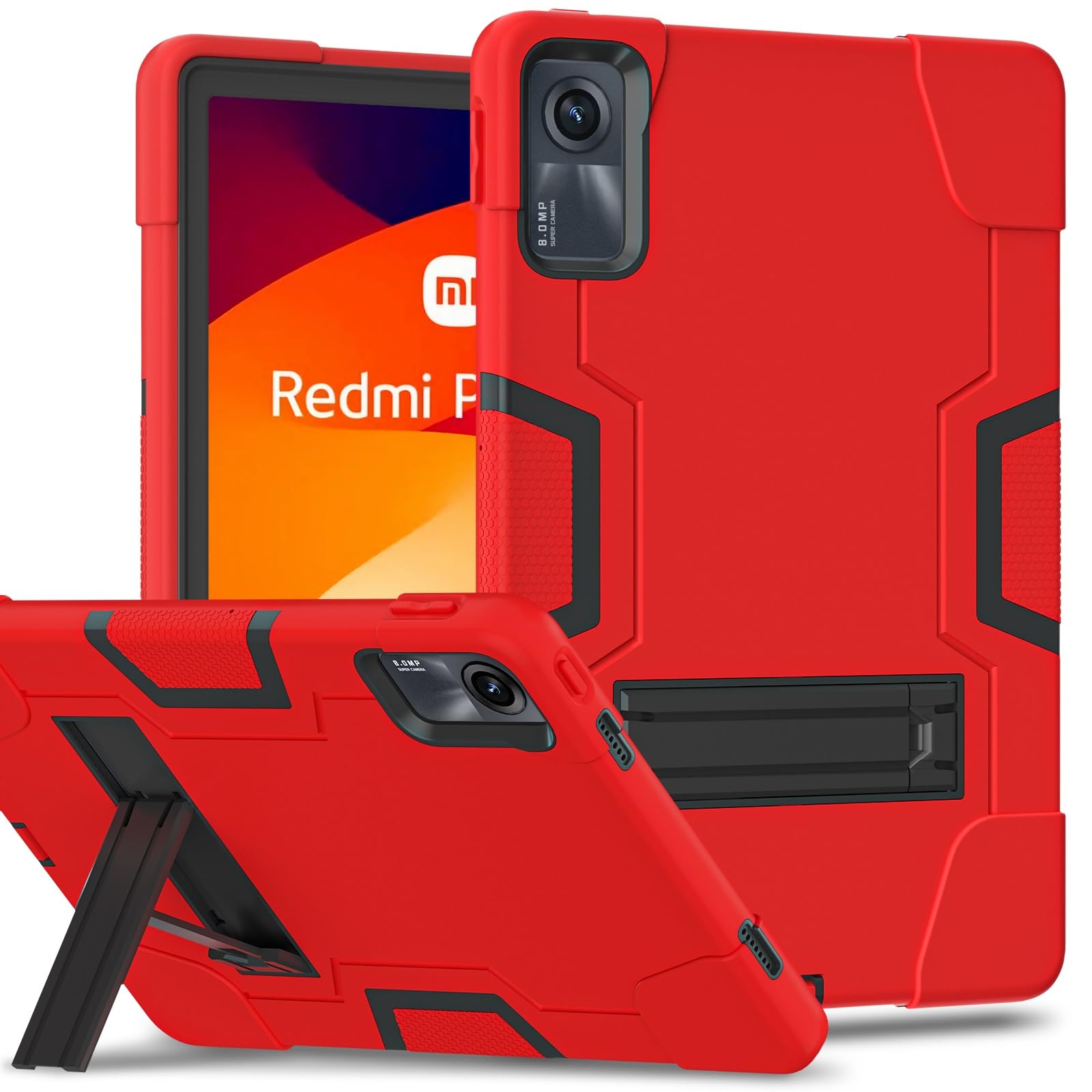 Custodia protettiva per tablet PC custodia protettiva compatibile con Xiaomi Redmi Pad SE 11 "(2023) custodia in silicone per tablet con cavalletto, guscio resistente antiurto robusta copertura