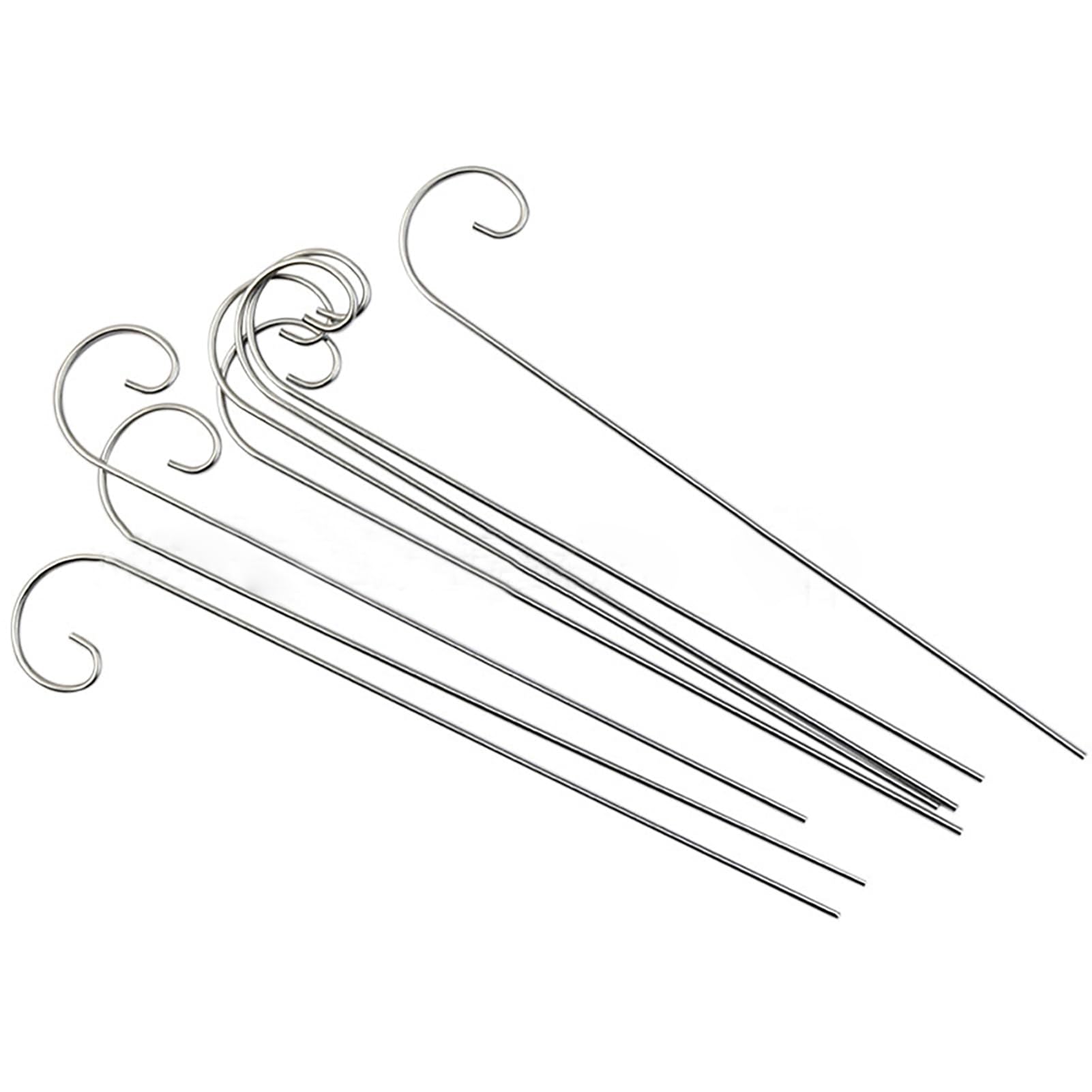 20 Pcs Silver 20cm Plant Label Hooks - Garden Markers Stake Holder Hanger Sign - Rustproof Deformed Hooks Hanging Rods for Flower Planter