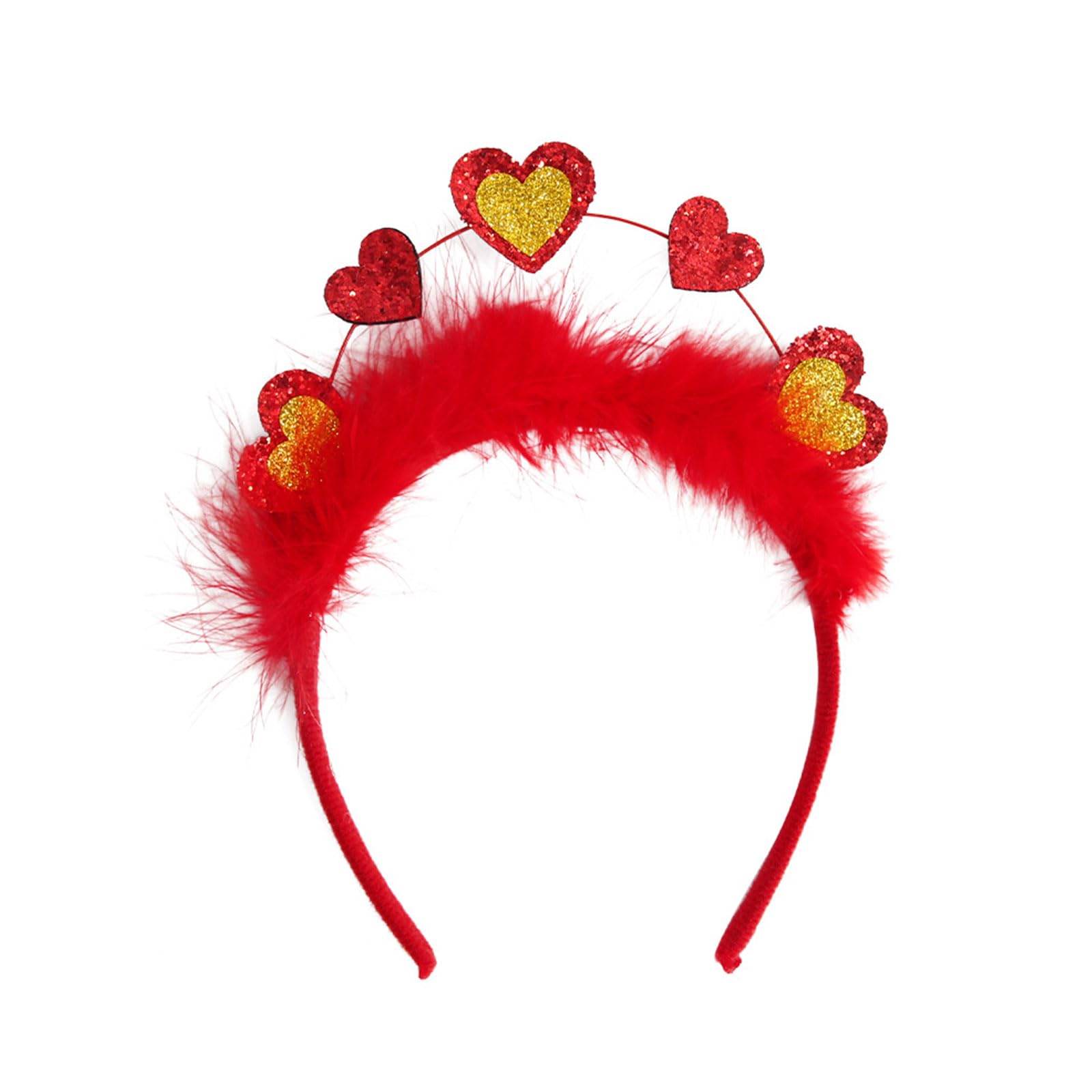 Yhplxyuus Valentine ' s Day Headband Boppers Giltter Heart Headhoop Wedding Party Props Festival Hairband Cosplay Costume Headwear Valentine ' s Day Headband
