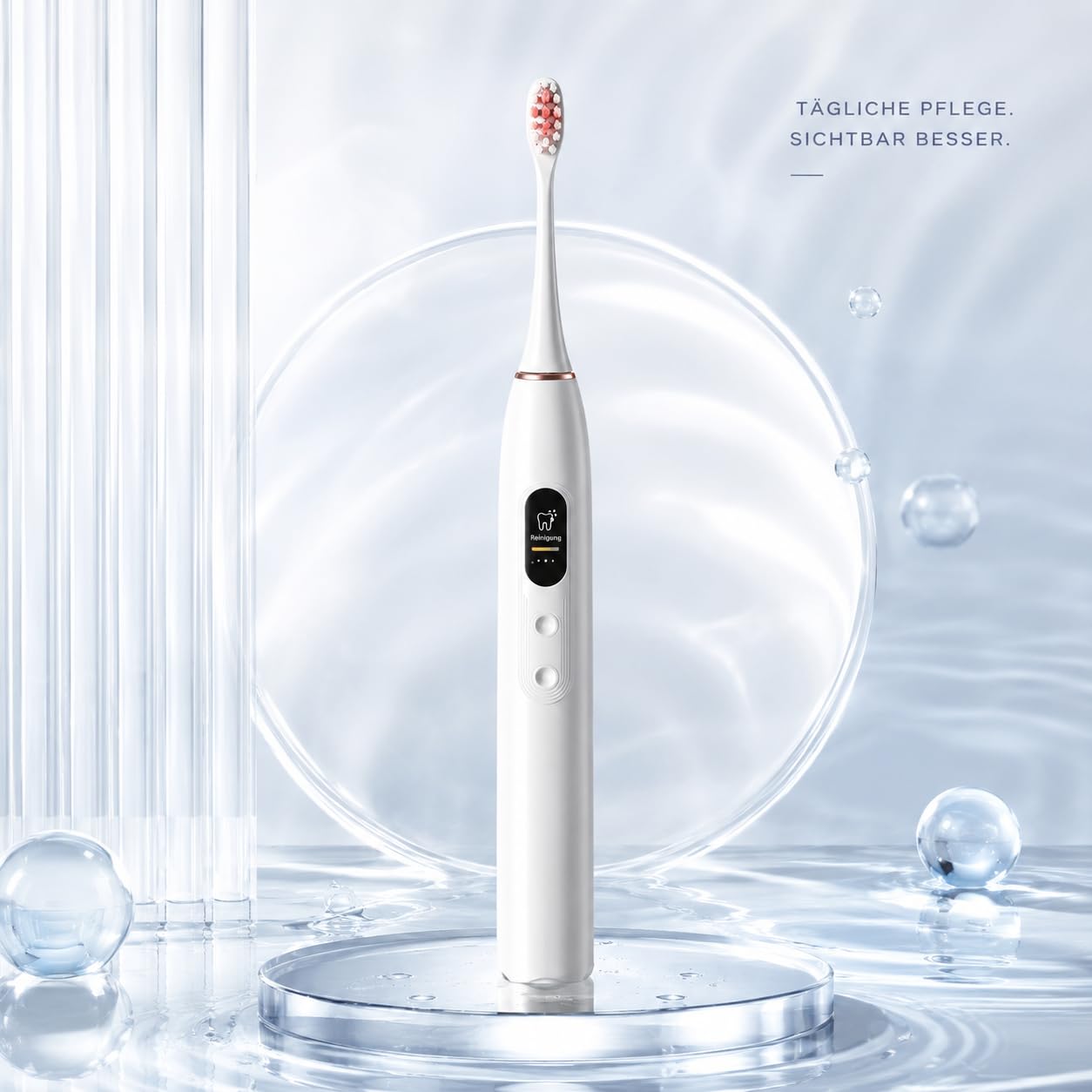 ProSonic V1 ProSonic V1 Elektrische Zahnbürste Mondscheinweiß mit Hochfrequenter Vibration für Tägliche Mundpflege (Mondscheinweiß)