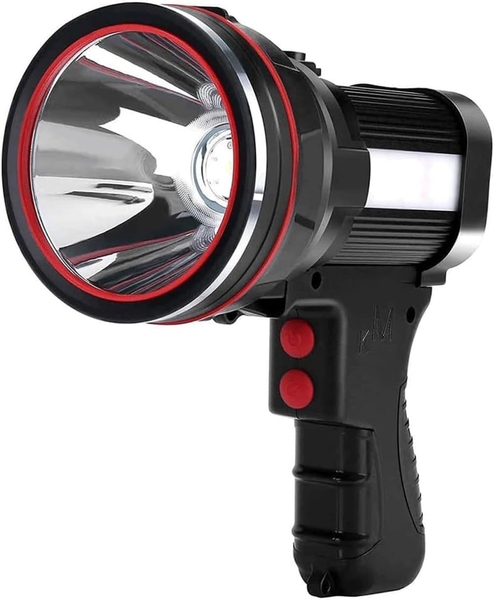Qfgvmxbwkzh One Color Rechargeable Spotlight Spotlight Handheld Flashlight Flashlight Outdoor Camping Floodlight Searchlight,Ip66 Waterproof Spot Lights 20 Hours