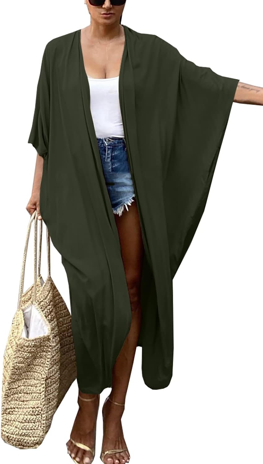 Loose Kaftan Boho Kimono Beach Bikini Cover Up Dress Plus Size Homewear for Women