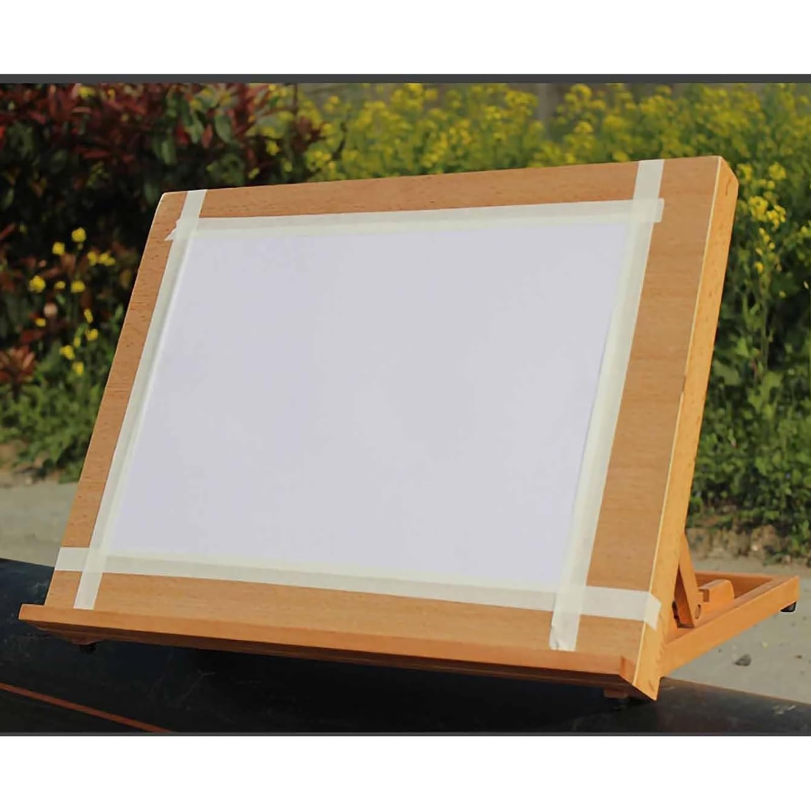 Holz Zeichenplatte A3/A2, Verstellbarer Tragbarer Drawing Board, Zeichenbrett zum Malen und Skizzieren, Staffelei Klein Faltbare Aufbewahrung (Size : 47x36cm/18.5x14.1in)