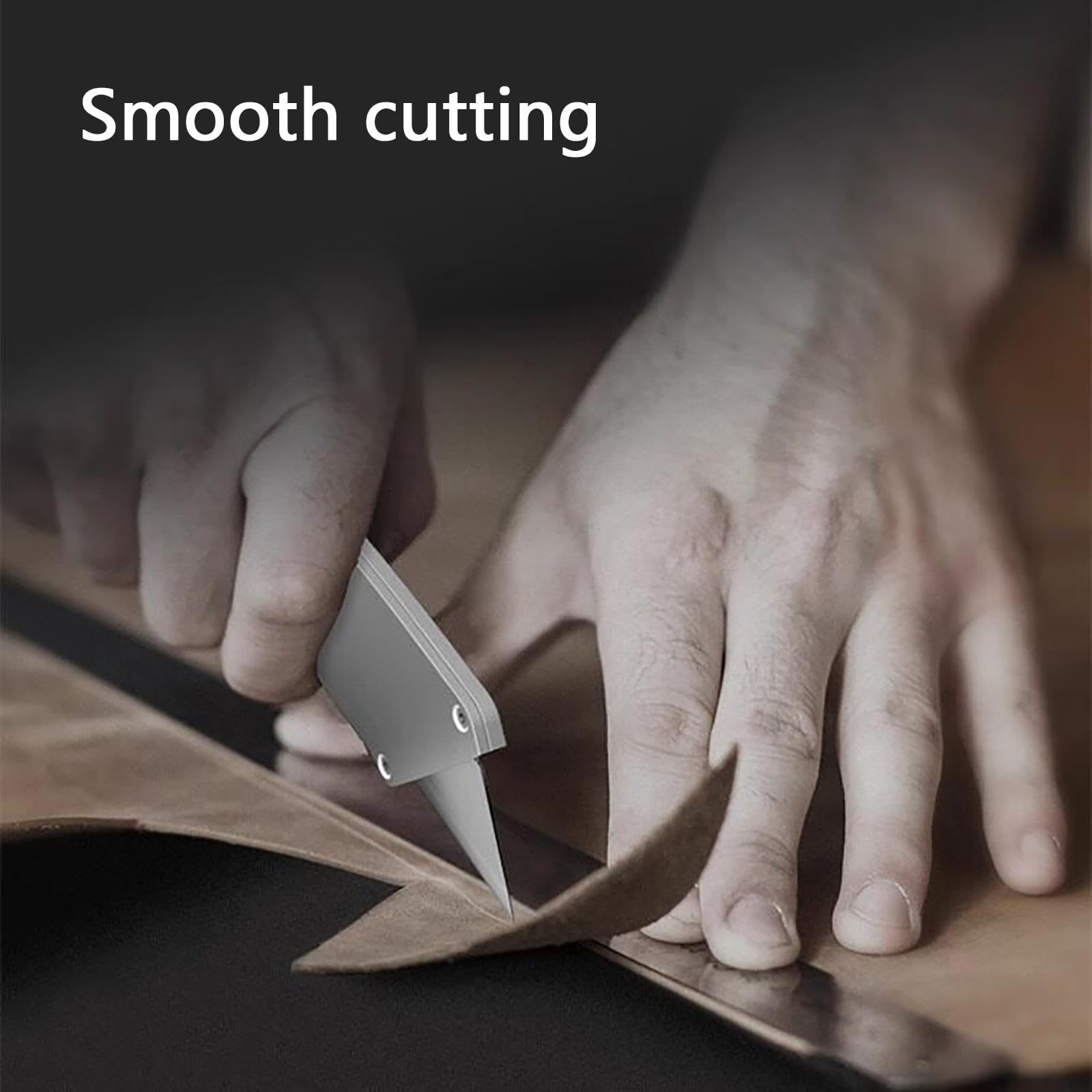 Cutter Pliant, Cutter de Sécurité, Inclut 10 Lames, Antidérapant et Durable