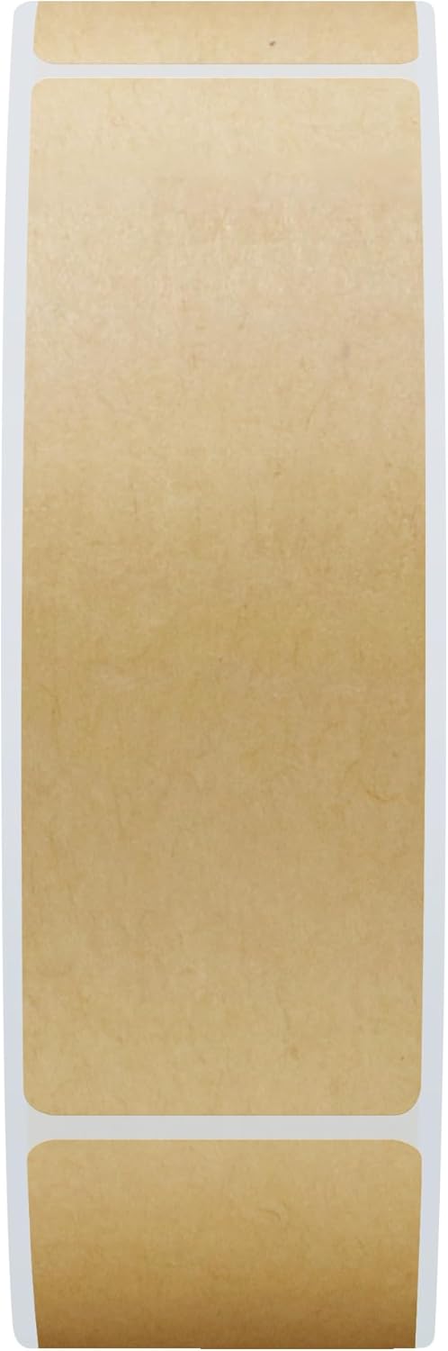 Hybsk 1x3 Inch Color-Code Labels Kraft Sticker Rectangle 500 Labels Per Roll (Kraft) - Image 3