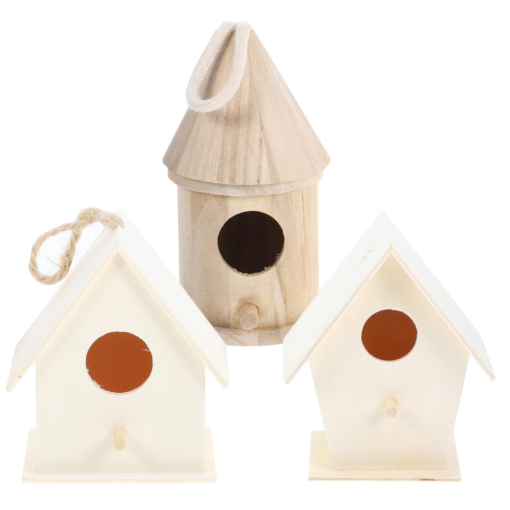 Amazon.co.jp: PHENOFICE 3個未塗装木製鳥の巣 ペンダント 吊り下げ式