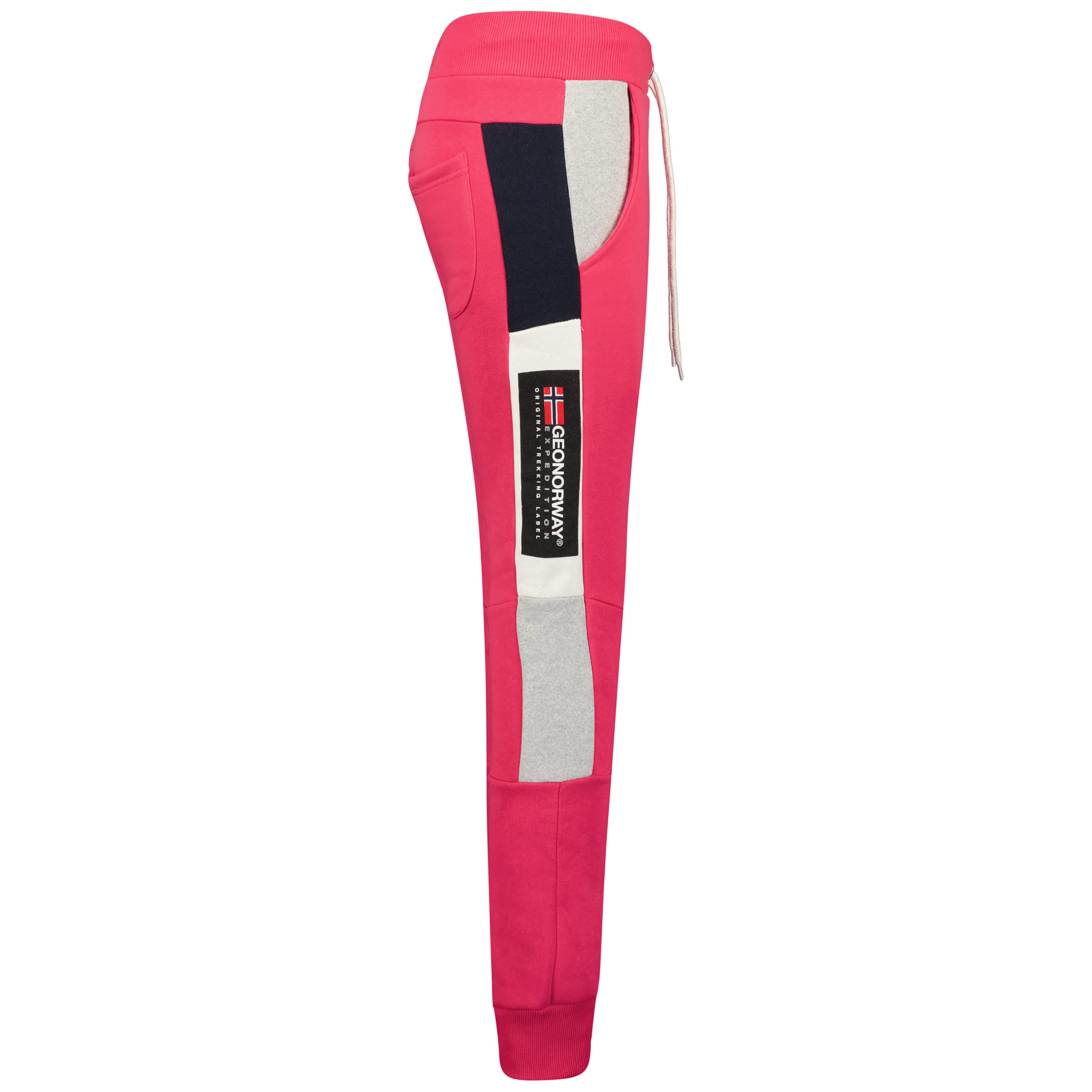 Geographical Norway Molem Lady - damskie spodnie do biegania - trening sport fitness wygodne bieganie na co dzień - joga dres bawełniane kieszenie, Migający_różowy, XL