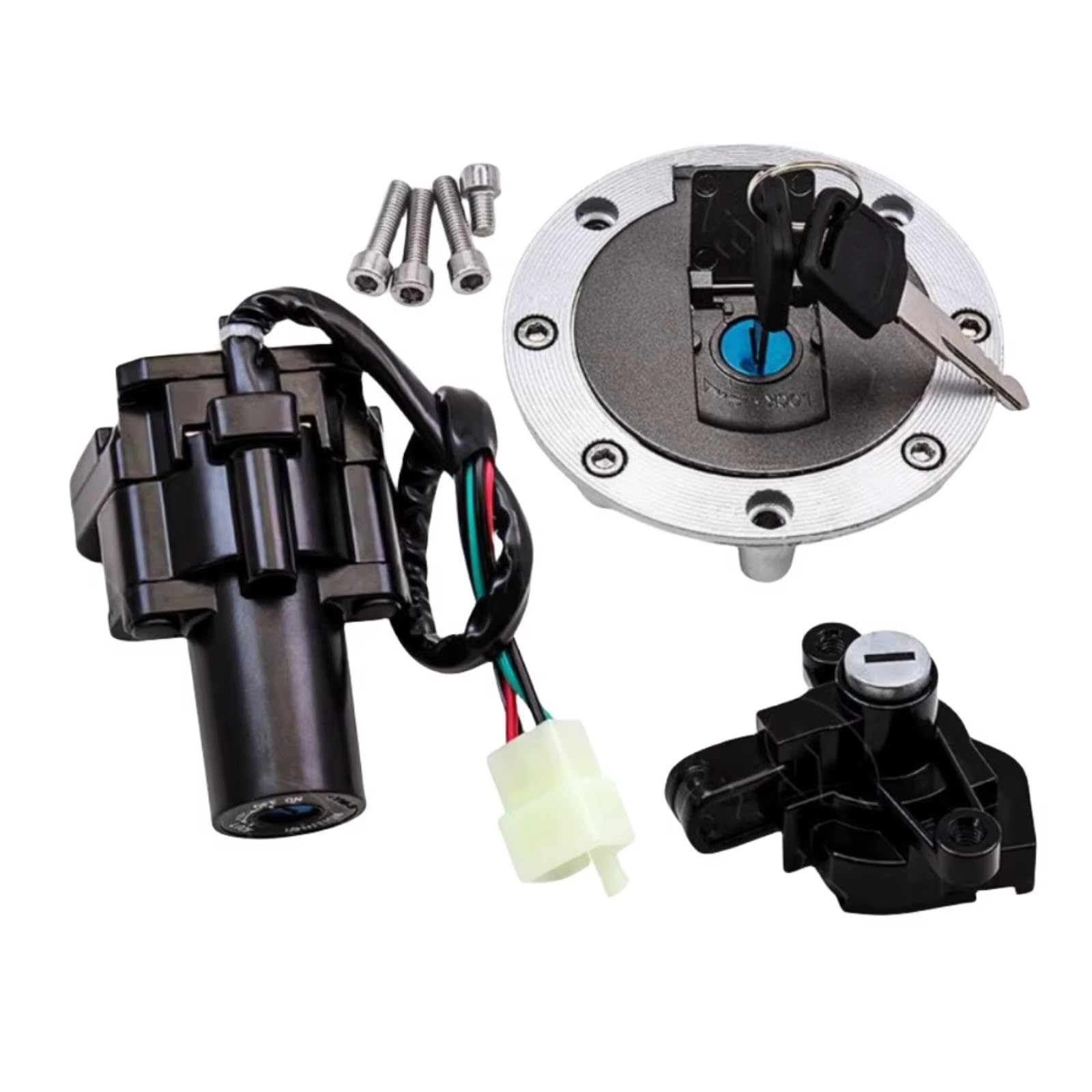 Interruttore A Chiave Compatibile Con Yamaha Per XJR400 1996 1997 1998 1999 2000 2001 2002 Set Di Blocco Interruttore Accensione Moto Universale
