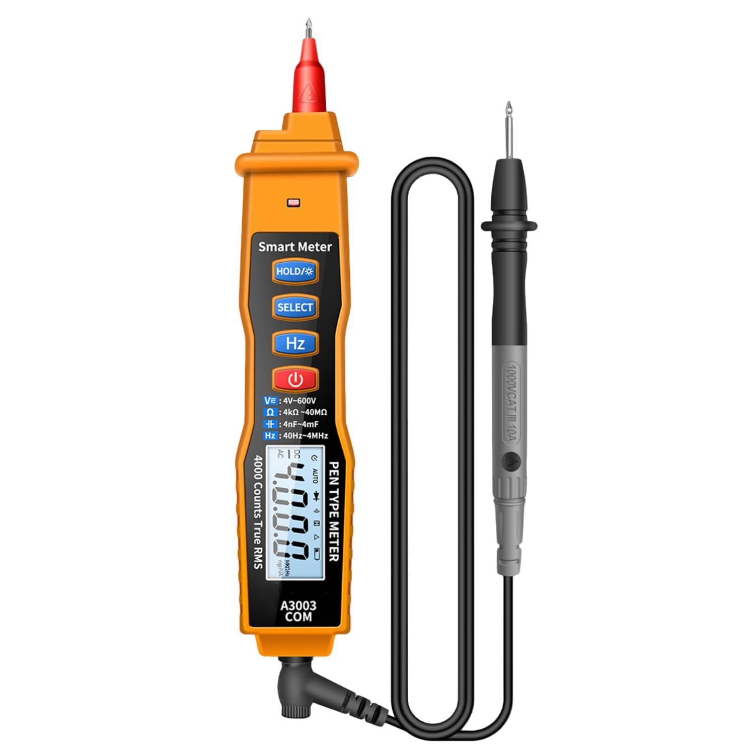 VOBOR Tester di Tensione Senza Contatto, Misura Tensione AC/DC, Resistenza, Diodo, Continuità, Rilevamento Filo Vivo/Nullo, Penna Multimetro Digitale con Retroilluminazione e Torcia