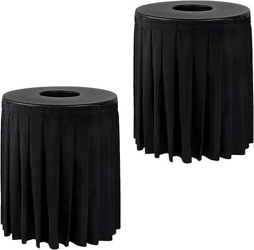 Paquete de 2 tapas decorativas para botes de basura con falda, se adapta a botes de basura de 44 galones y 55 galones, perfecto para eventos,