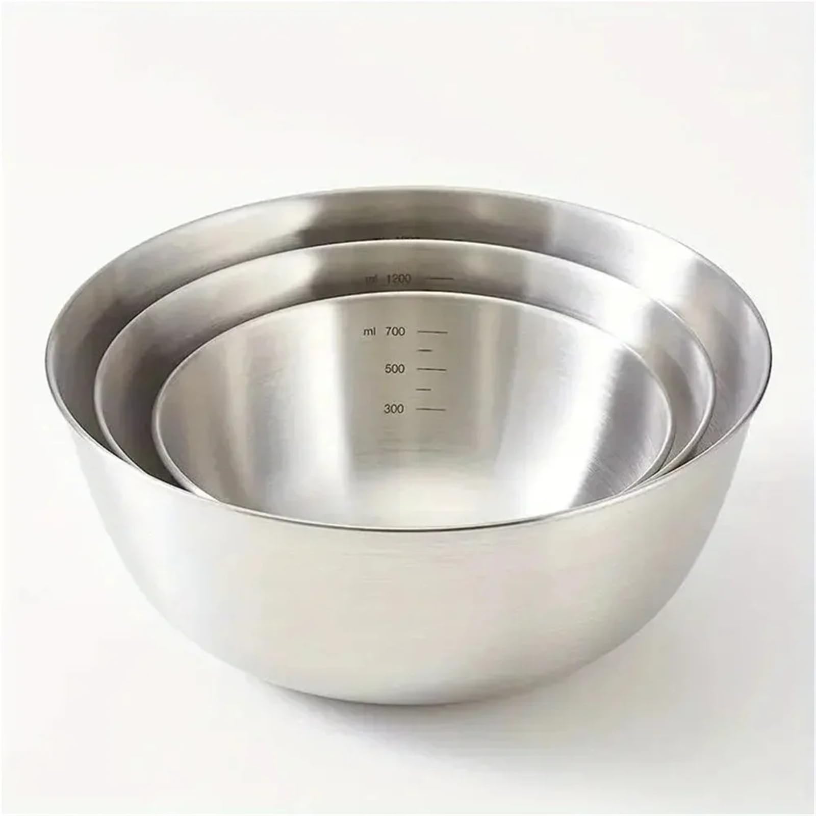 Tazón Para Mezclar Juego de tazones for mezclar acero inoxidable | 1-3 piezas con báscula de gran capacidad for cocinar, hornear y almacenar alimentos(L 1pc)