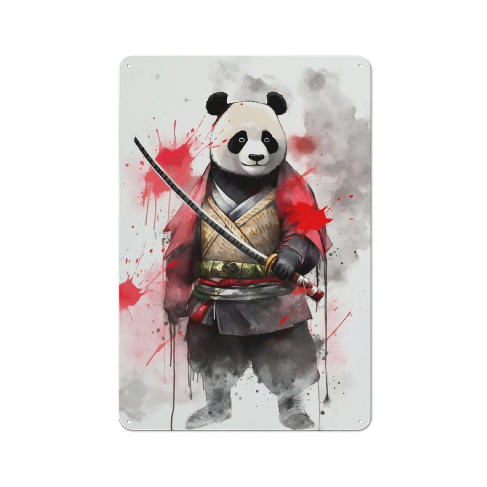 Junmoney Panda Vintage Tin Sign 30X20cm With For Garage Wall, Suited To People Furnishing A Garage