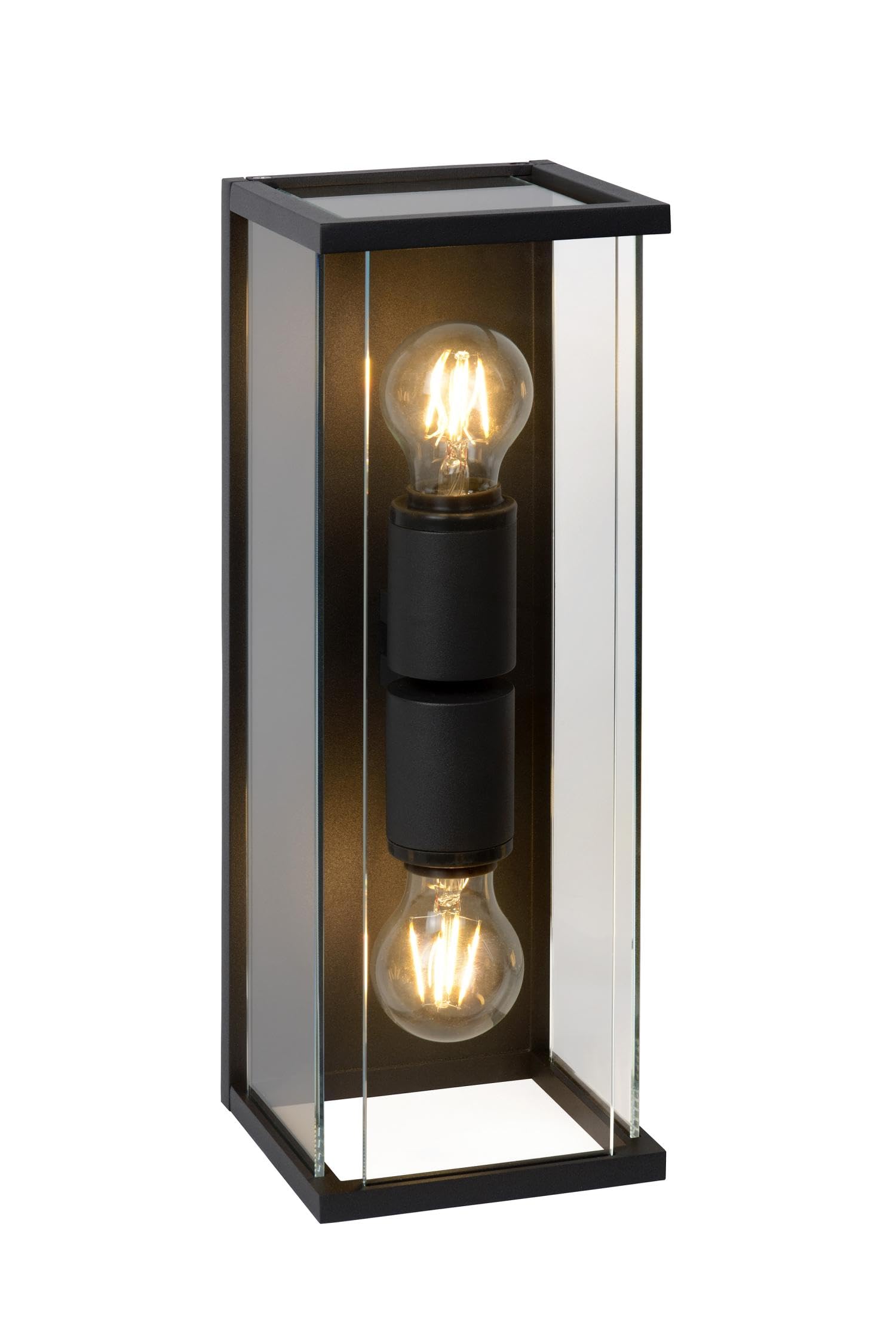 Lucide Claire – Lampada da parete esterna – IP54 – Nero, Vetro, nero, E27 15 wattsW 230 voltsV