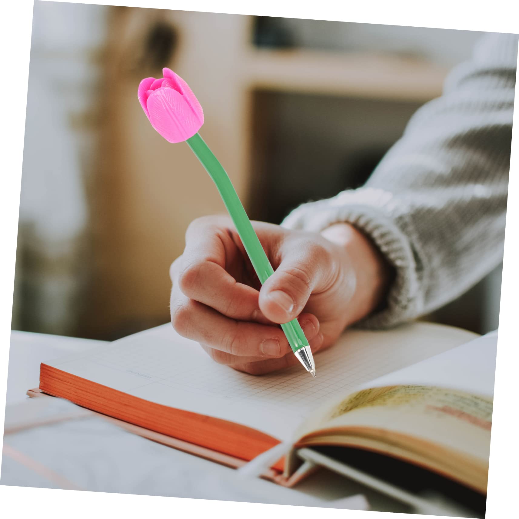 NUOBESTY 4 Set Penna A Sfera Tulipano Cancelleria Penne Mothers Day Penne Per Fiori Penna A Più Colori Rosa Mini Di Fiori Finti Floreali Novità Plastica 6 Pezzi * 4