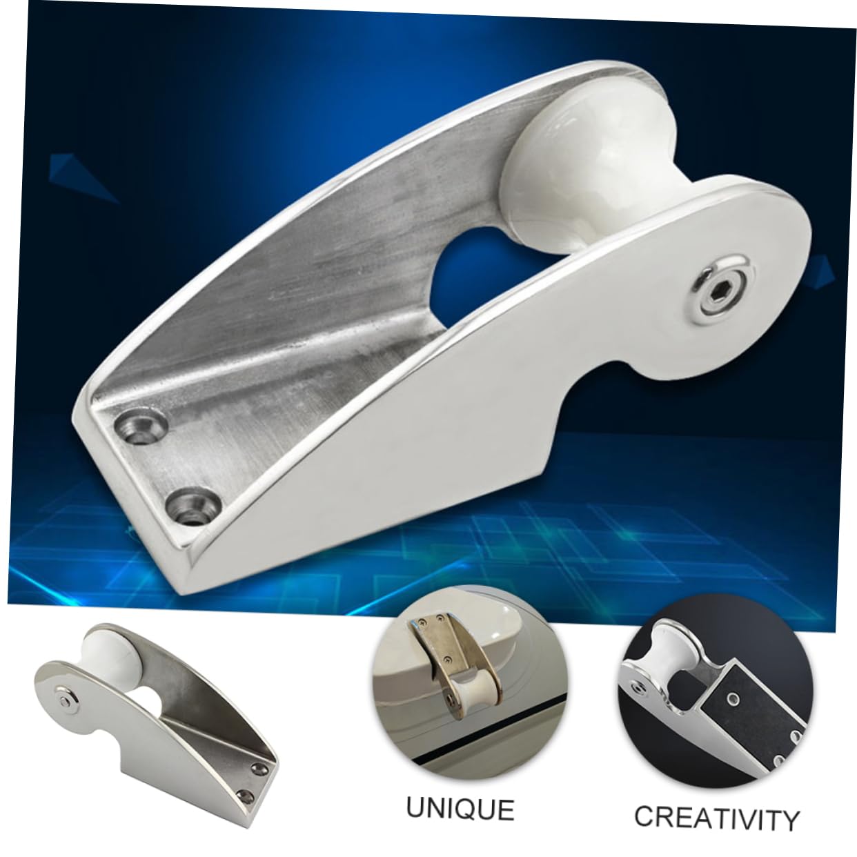 BESPORTBLE Guide-chaîne D'ancre De Proue en Acier Inoxydable 316, Rouleau en Nylon Dur, Support D'ancre 50x165 Mm, Accessoires D'amarrage Marin pour Bateaux Et Yachts