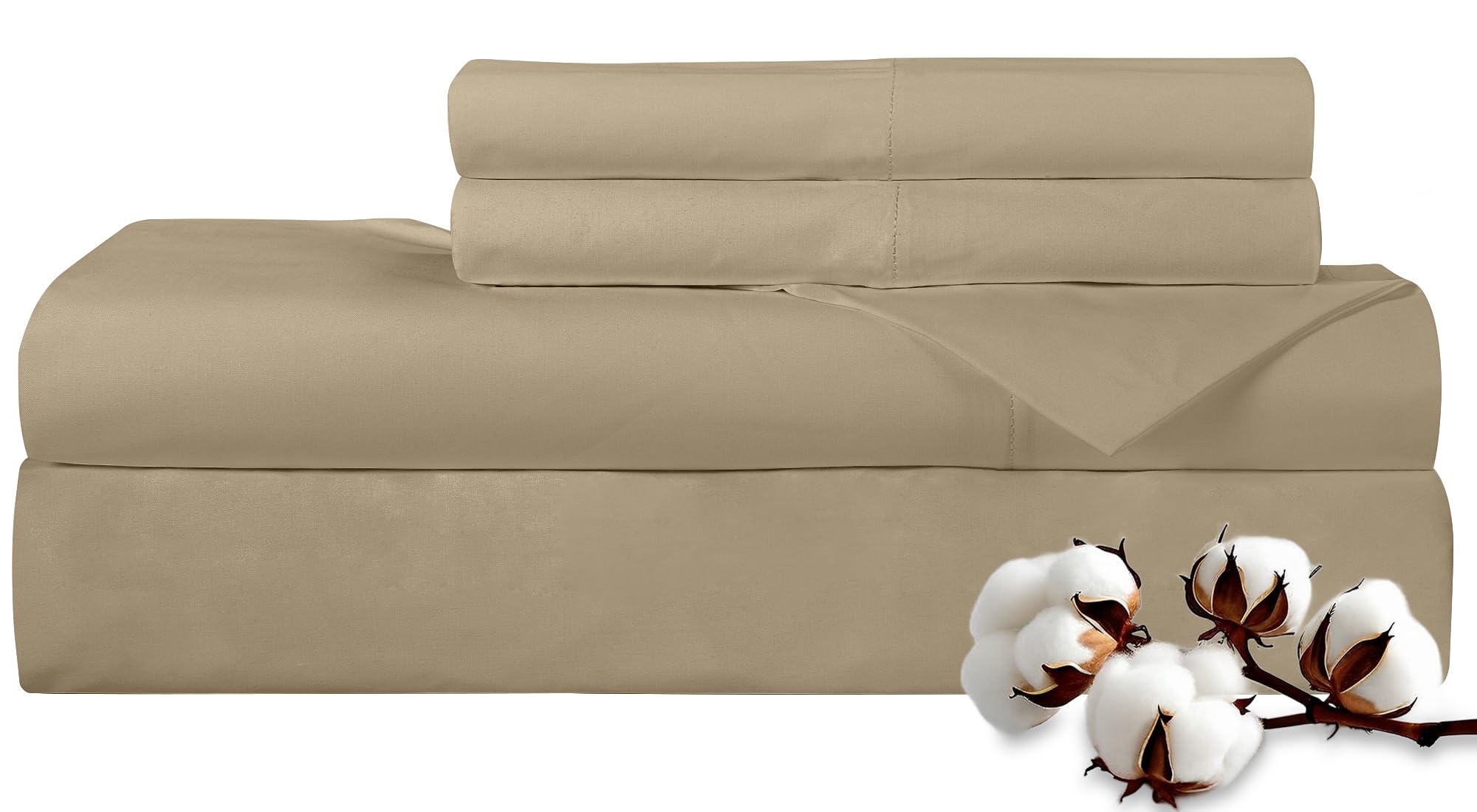 ROYALE LINENS Bettlaken – 100% Baumwolle, Fadenzahl 300, Doppelbett 168x248 Cm