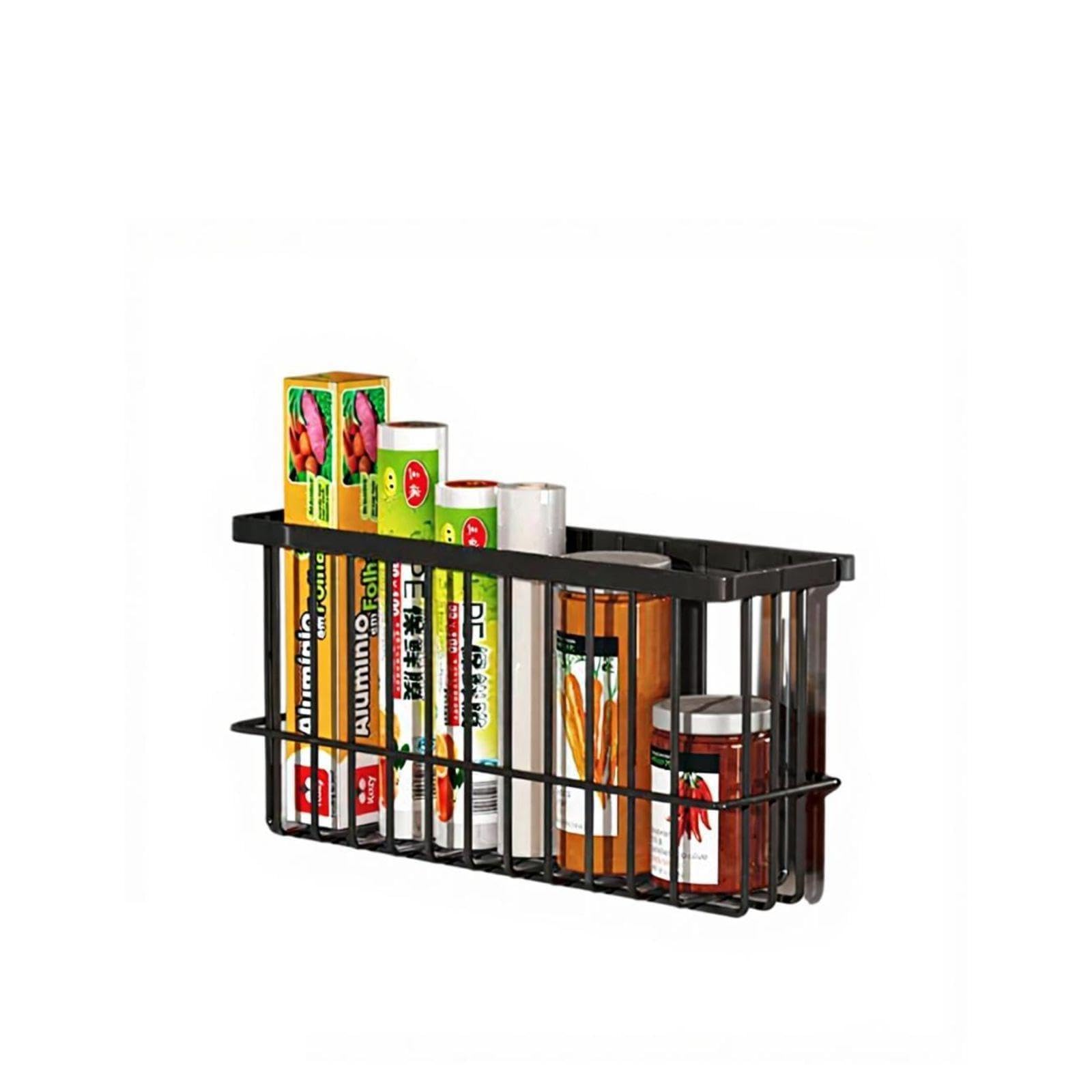 Enakshi® Refrigerator shelf side storage, kitchen spice rack, food storage bag hanging basket, front door magnetic storage rack Black L Magnetic|Home & Garden | Furniture | Sofas Loveseats & Chaises-image-43