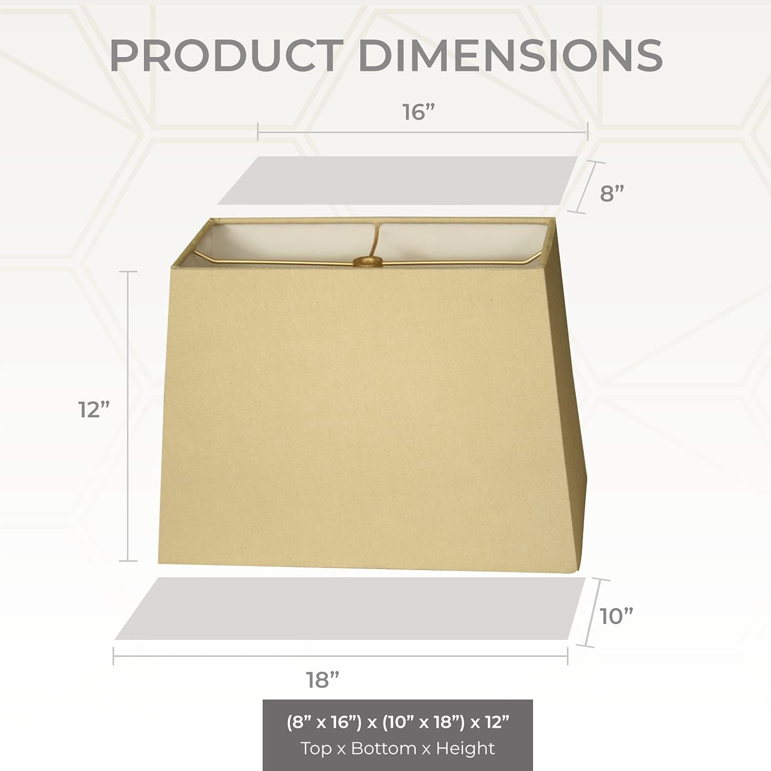 Hоt Dеаlѕ Royal Designs, Inc HB-613-18AGL HB-613 Royal Designs Rectangle Hardback Lamp Shade, Antique Gold, (8 x 16) x (10 x 18) x 12, (8x16) x (10x18) x